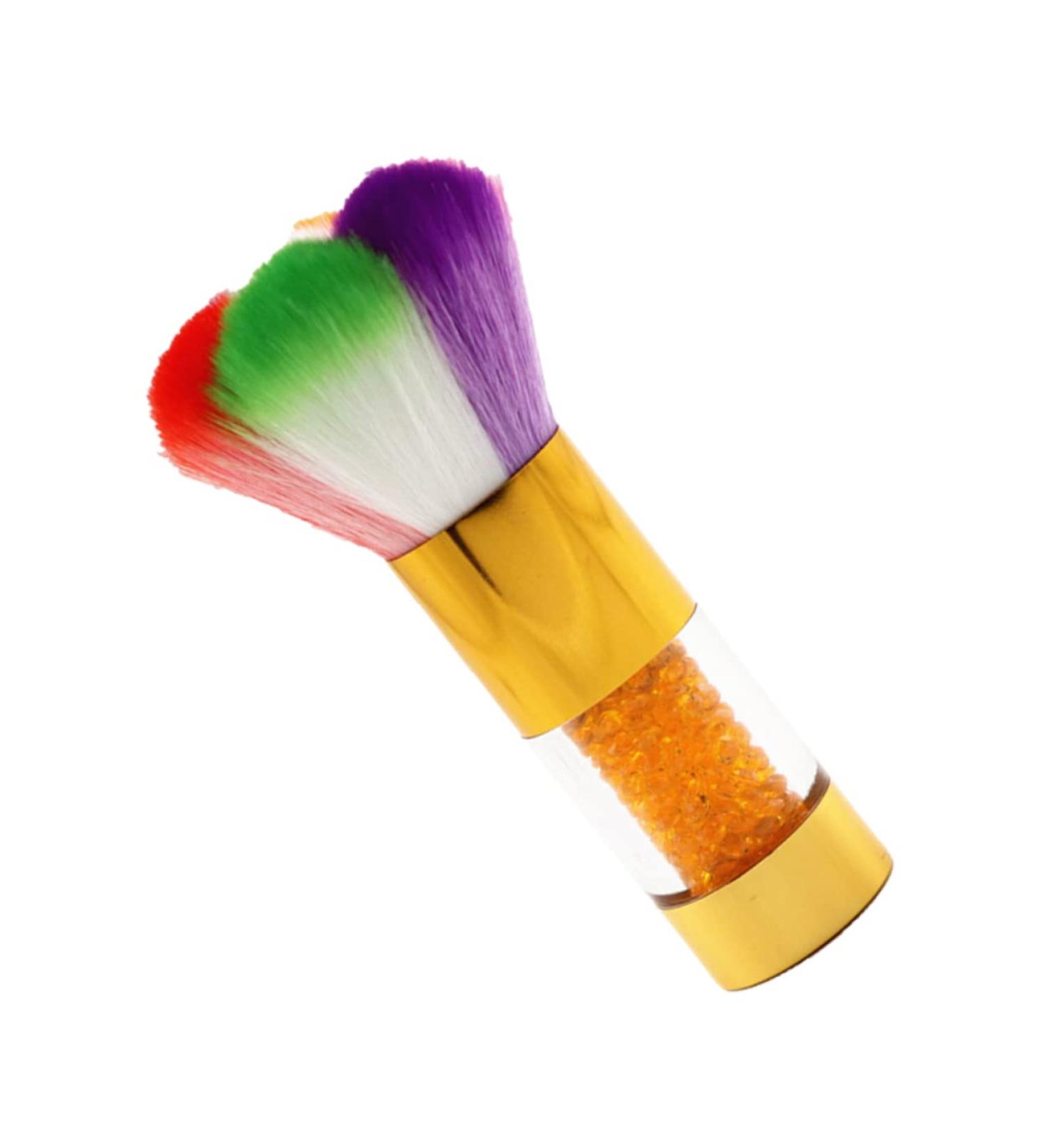 Mikinona 1pc Dust Brush Nail Art Brush Tool Nail Cleaning Gadget Powder Cleaner Nail Scrubbing Brush Manicure Supplies Powder Brush Cleaner Fake Hair Edges Acrylic Nail Brush Nylon Wool 11.5x6cm Golden - Buy Online on GoSupps.com
