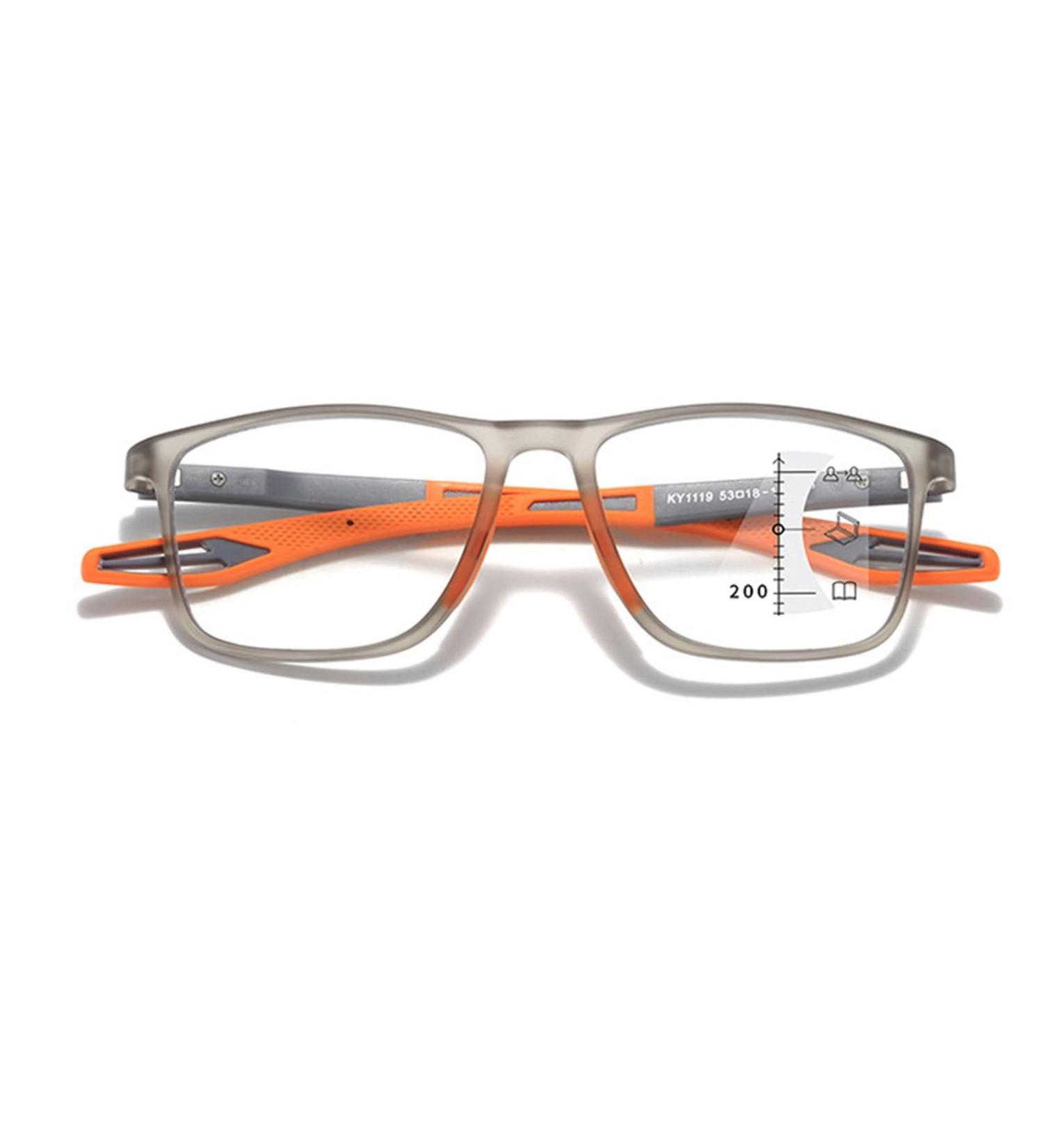 Multifocal Sports Style Reading Glasses Blue Light Blocking Glasses For Unisex TR90 Flexible computer Readers(Couleur:Orange Grandeur:0.0x) - Buy Online on GoSupps.com