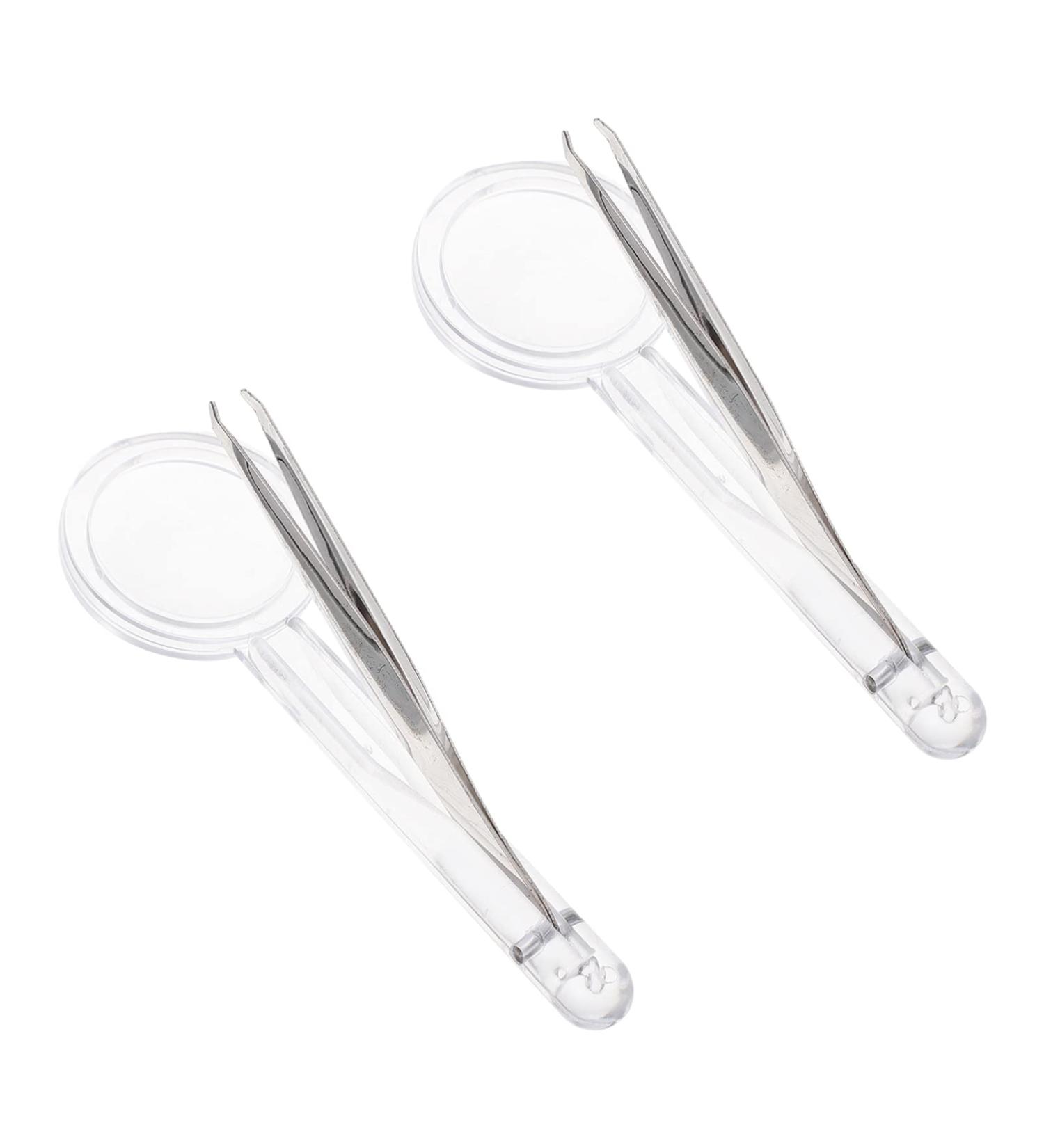 Ibasenice 2-Piece Precision Curved Tweezers Set for Jewelry Eyebrow & Ingrown Hair - Rustproof Handheld Tools for Hobbyists & Lab Use - Buy Online on GoSupps.com