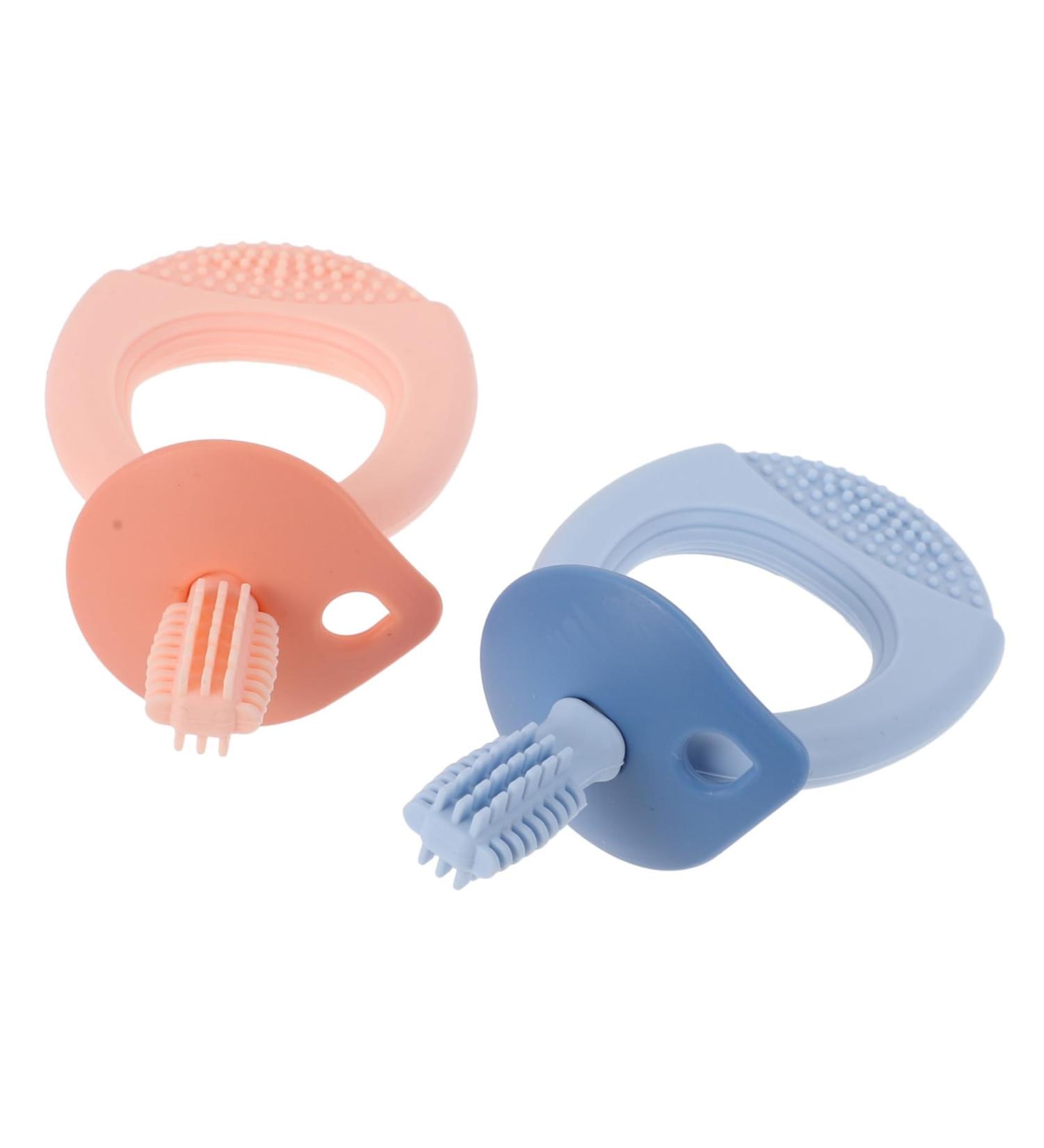 Plafope Silicone Toothbrush Set for Children - 2 Pack Training Toothbrushes with Cartoon Design - Toddler Oral Care Essentials - Buy Online on GoSupps.com