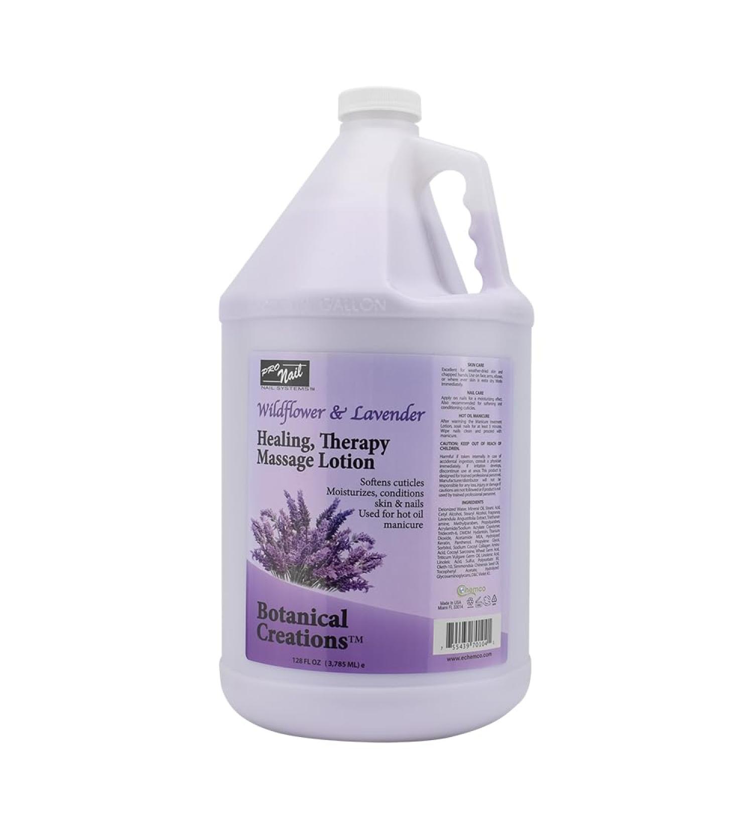 PRONAIL - Healing Therapy Massage Lotion - Professional Pedicure Body and Hot Oil Manicure Infused with Natural Oils Vitamins Panthenol and Amino Acids (Lavender 1 Gallon) Lavender 128 Fl Oz (Pack of 1) - Buy Online on GoSupps.com