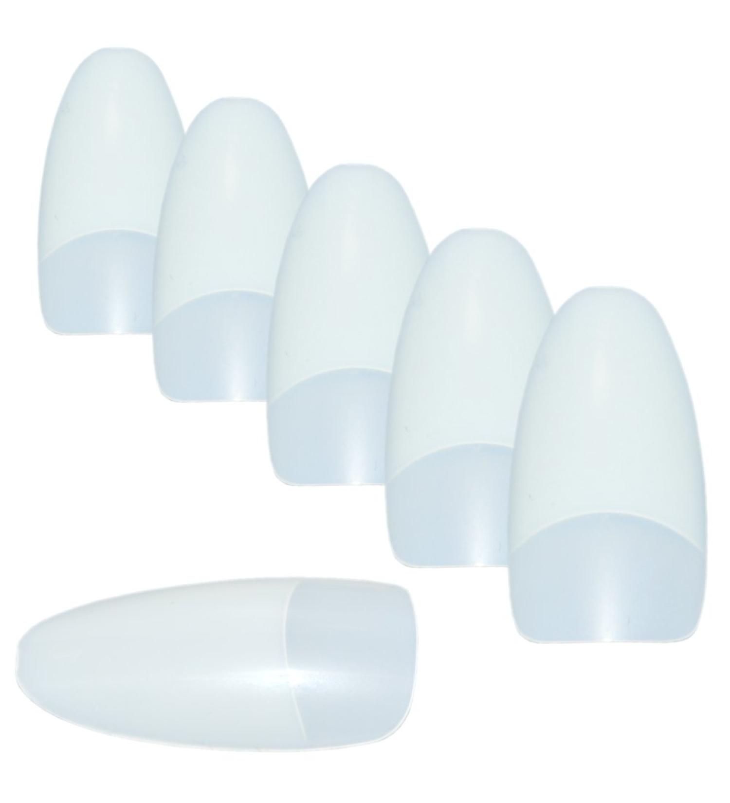 500 artificial nail tips oval natural with adhesive surface in a refill bag