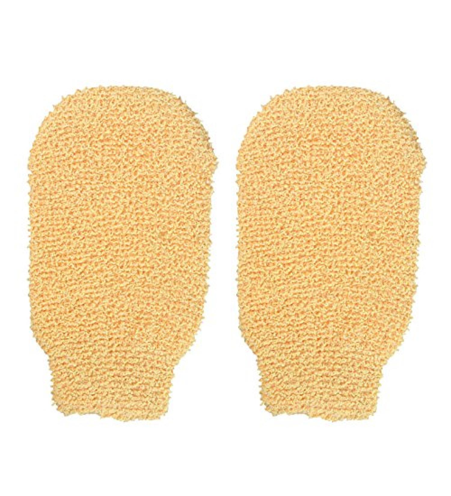 Dingq Exfoliating Shower Gloves for Spa Massage - Yellow (1 Pair) - Buy Online on GoSupps.com