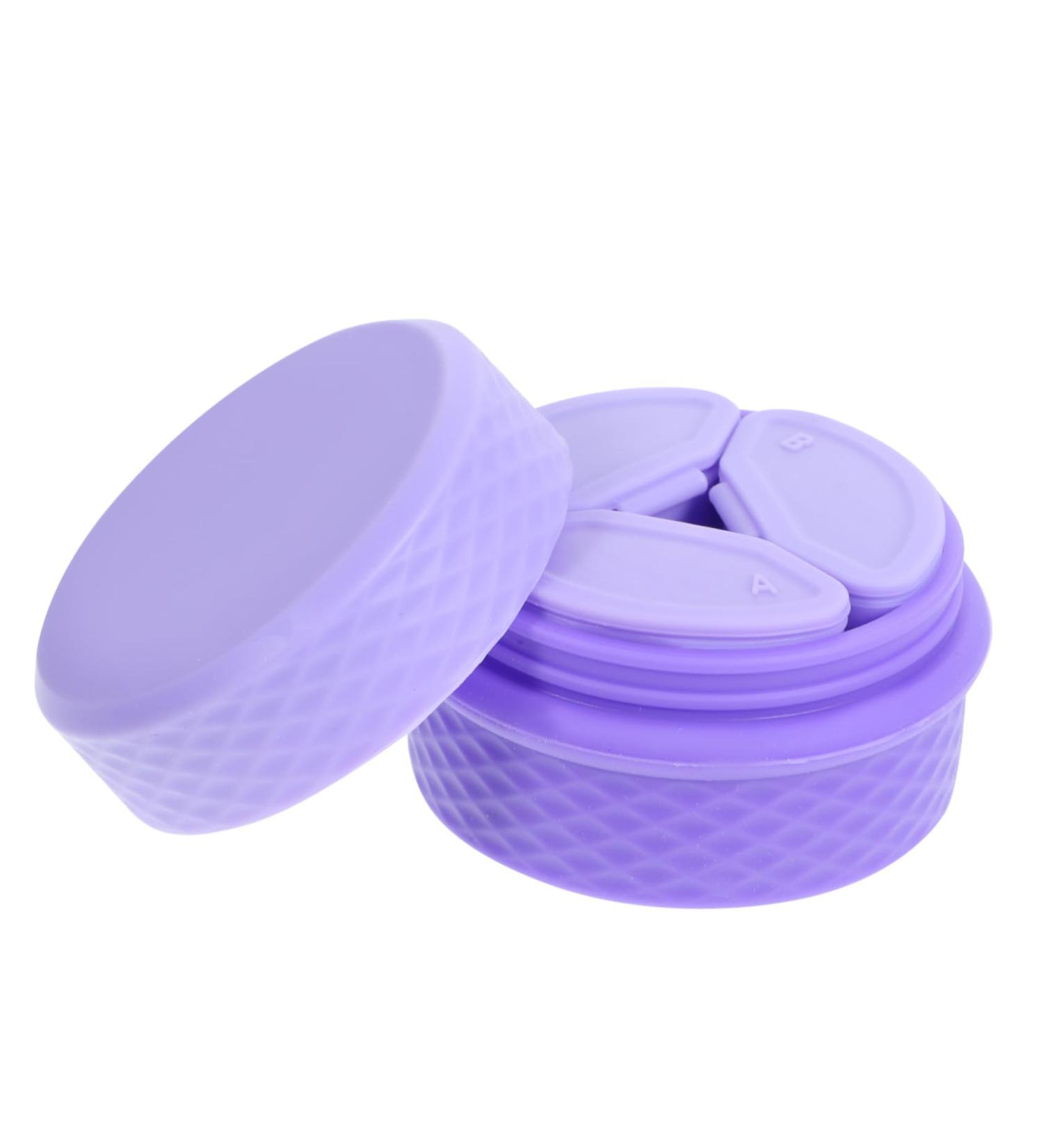 FOMIYES 3 Sets Cream Box Empty Container Airless Pump Jar Cream Jar with Sealed Lid Face Cream Pot Travel Container for Cream Body Butter Jar Vacation Silica Gel Filling Purple Storage Box - Buy Online on GoSupps.com