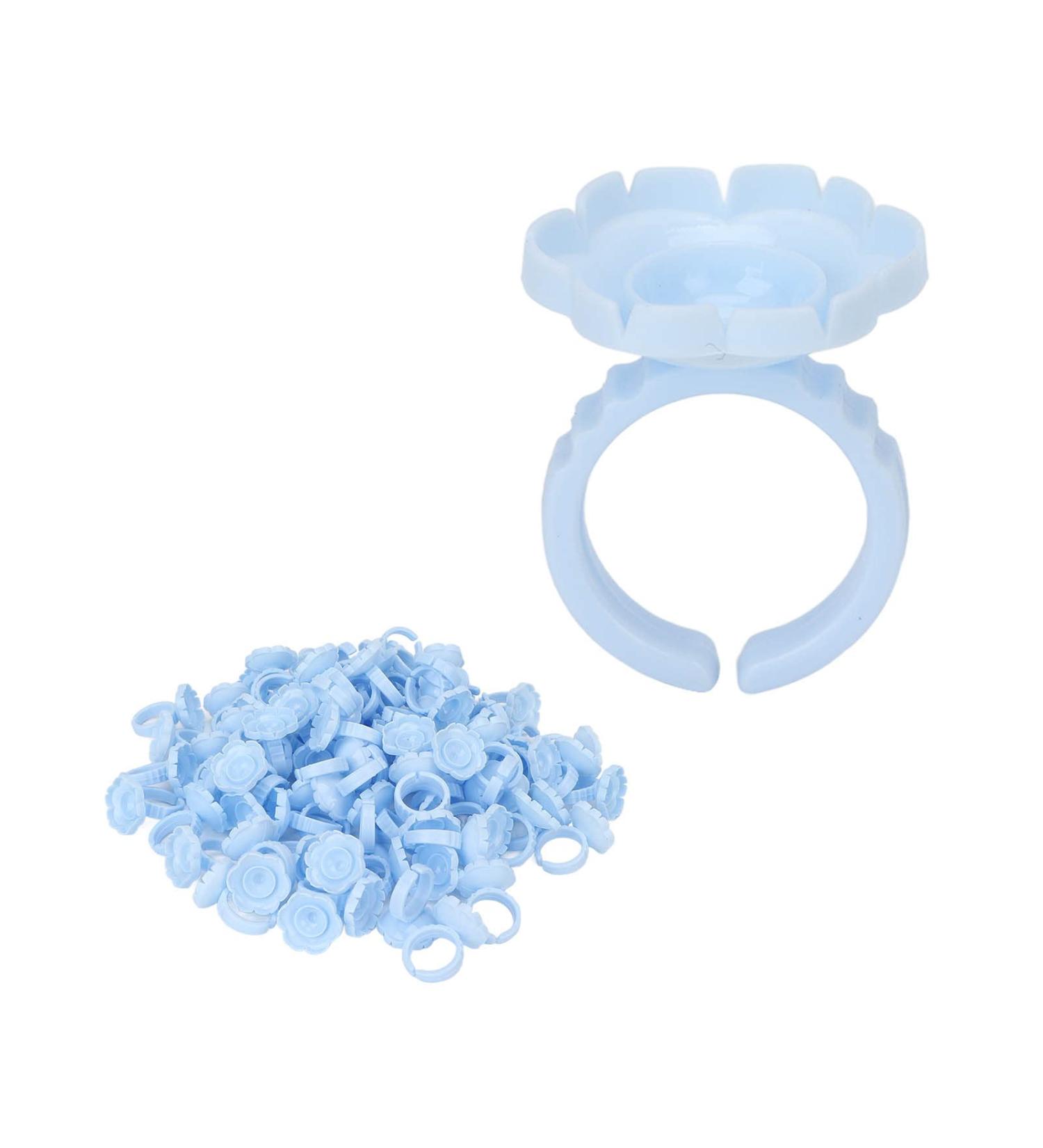 Cryfokt Anneaux de Colle en Forme de Fleur Support de Cils Efficace pour Extensions de Cils 100 Gobelets Colle pour une efficacit de Travail Am lior e Adapt s aux Techniciens de Mat riau PP Bleu - Buy Online on GoSupps.com