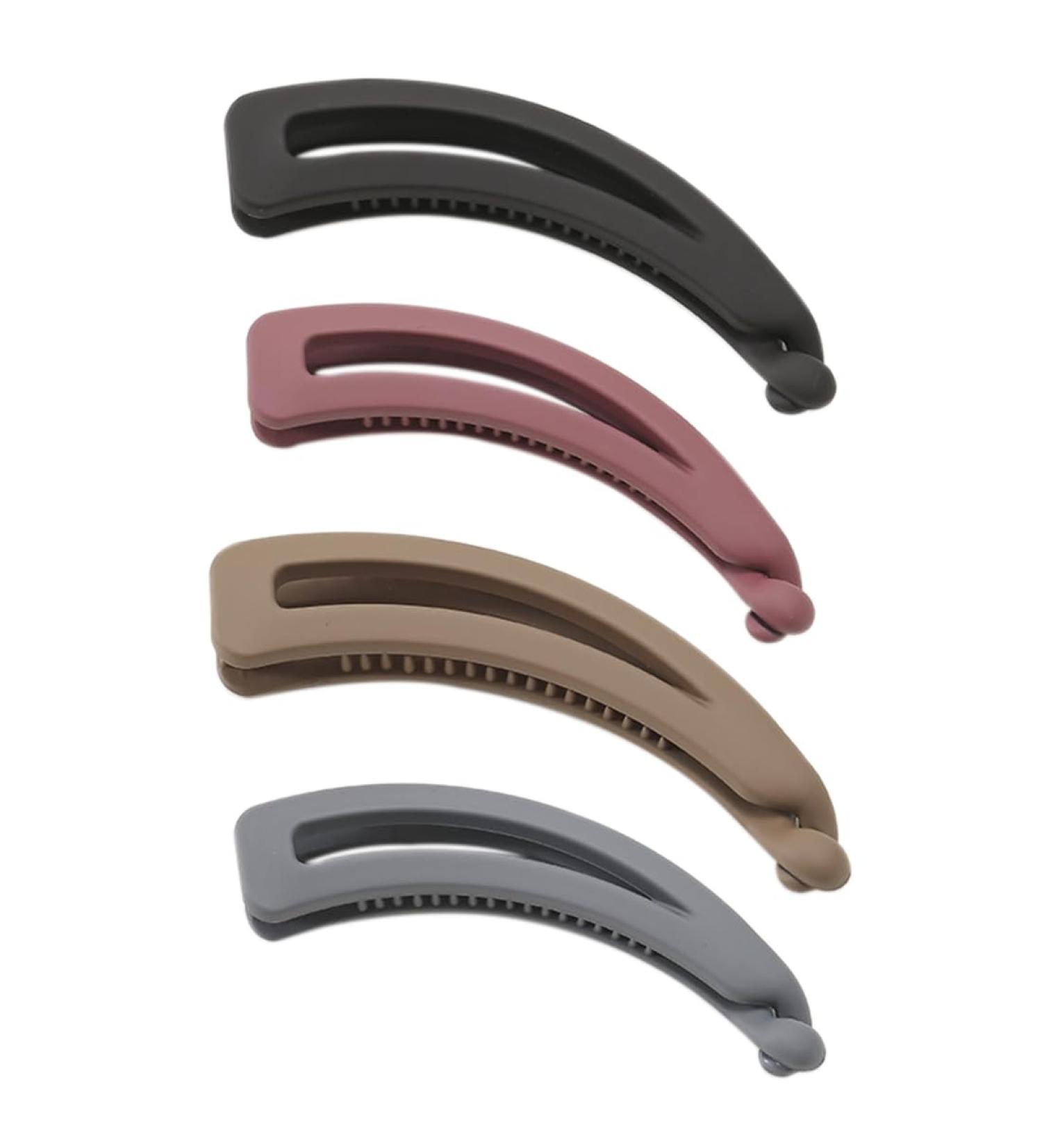 NTRUXZP 4 Pieces French Banana Hair Clips Fishtail Hair Combs and Clips Flexible Round Banana Ponytail Hair Styling Accessories for Women and Girls - Buy Online on GoSupps.com