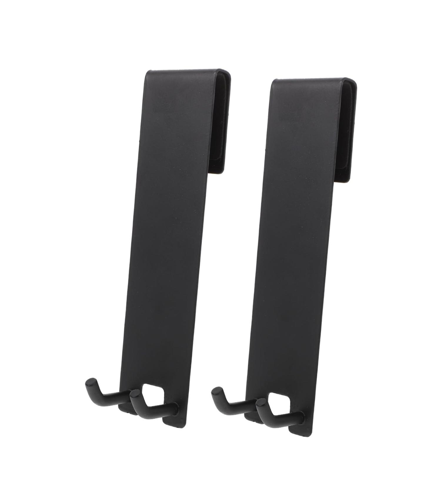 KITANDOVE 2pcs No Punching Hook Clothes Rack Bathrobe Towel Shower Door Hook Storage Hooks Stainless Steel 18X4.2CM Black2 - Buy Online on GoSupps.com