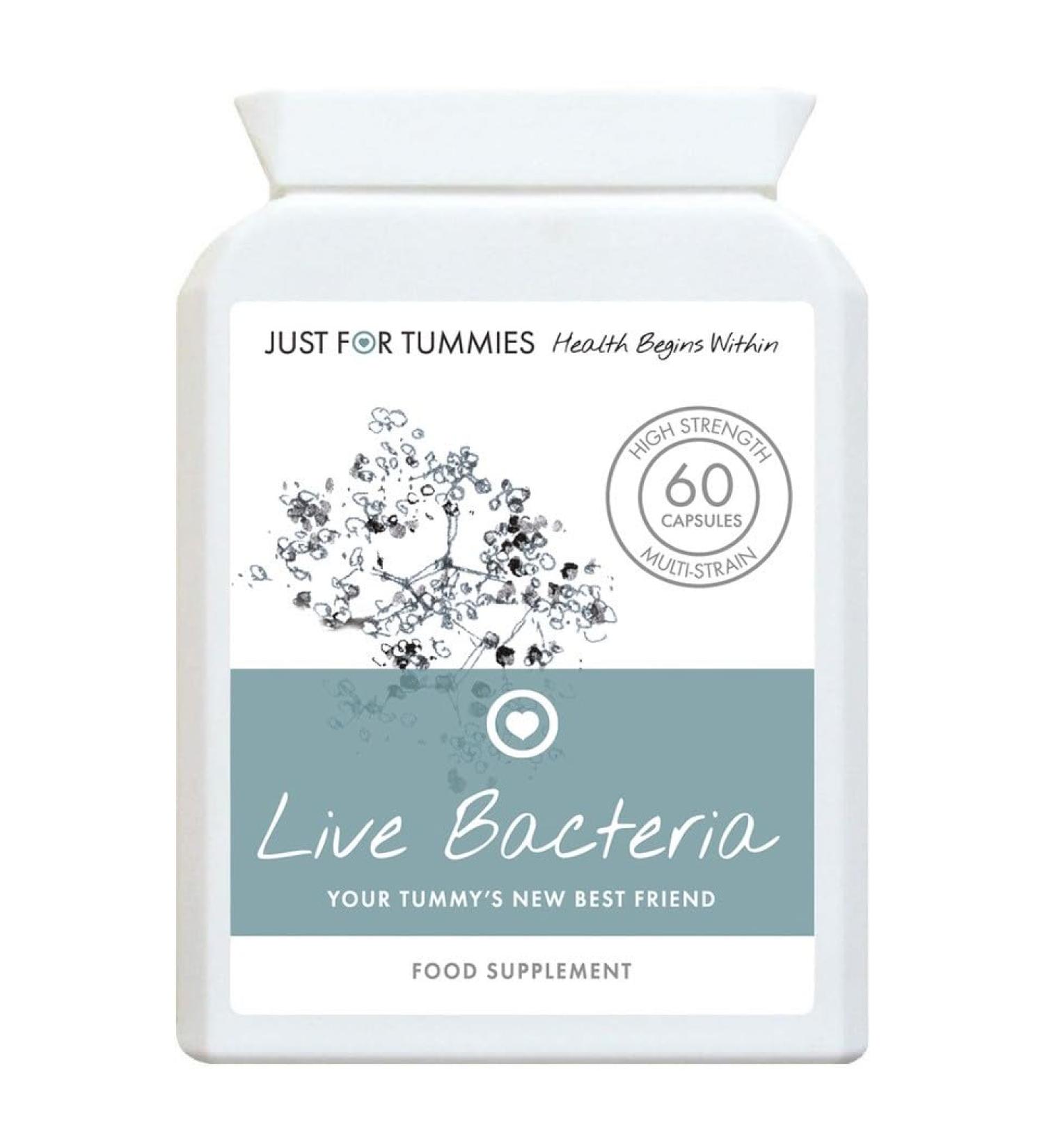Live Bacteria Probiotics | 60 Capsules | Just For Tummies | Vegetarian | Vegan | Gluten-Free - Buy Online on GoSupps.com
