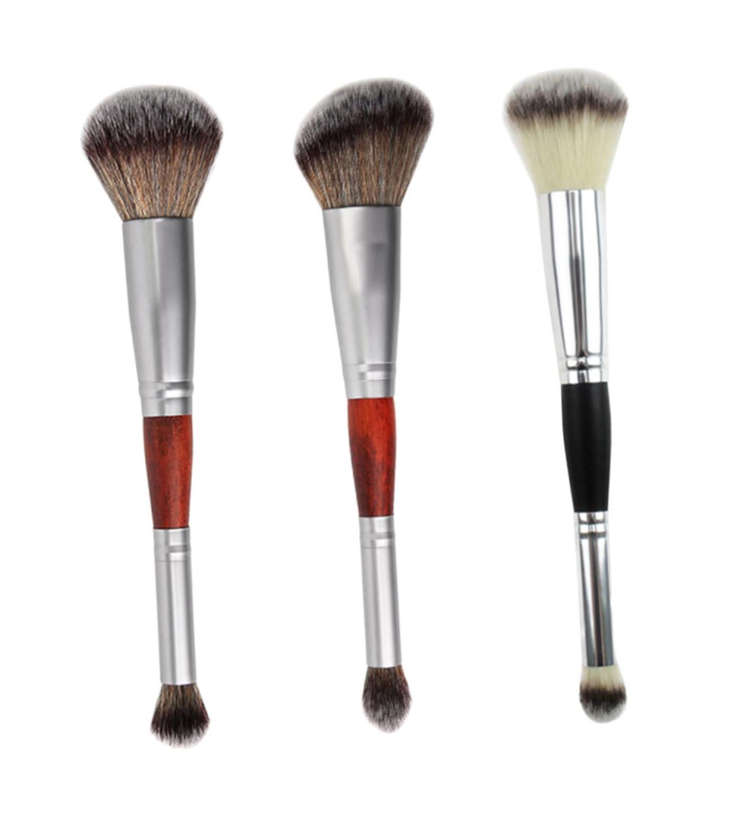 Housoutil 3pcs Double-ended Makeup Brush Eyeshadow Highlighter Makeup Brush Double-head Brush Woman Cosmetic - Buy Online on GoSupps.com