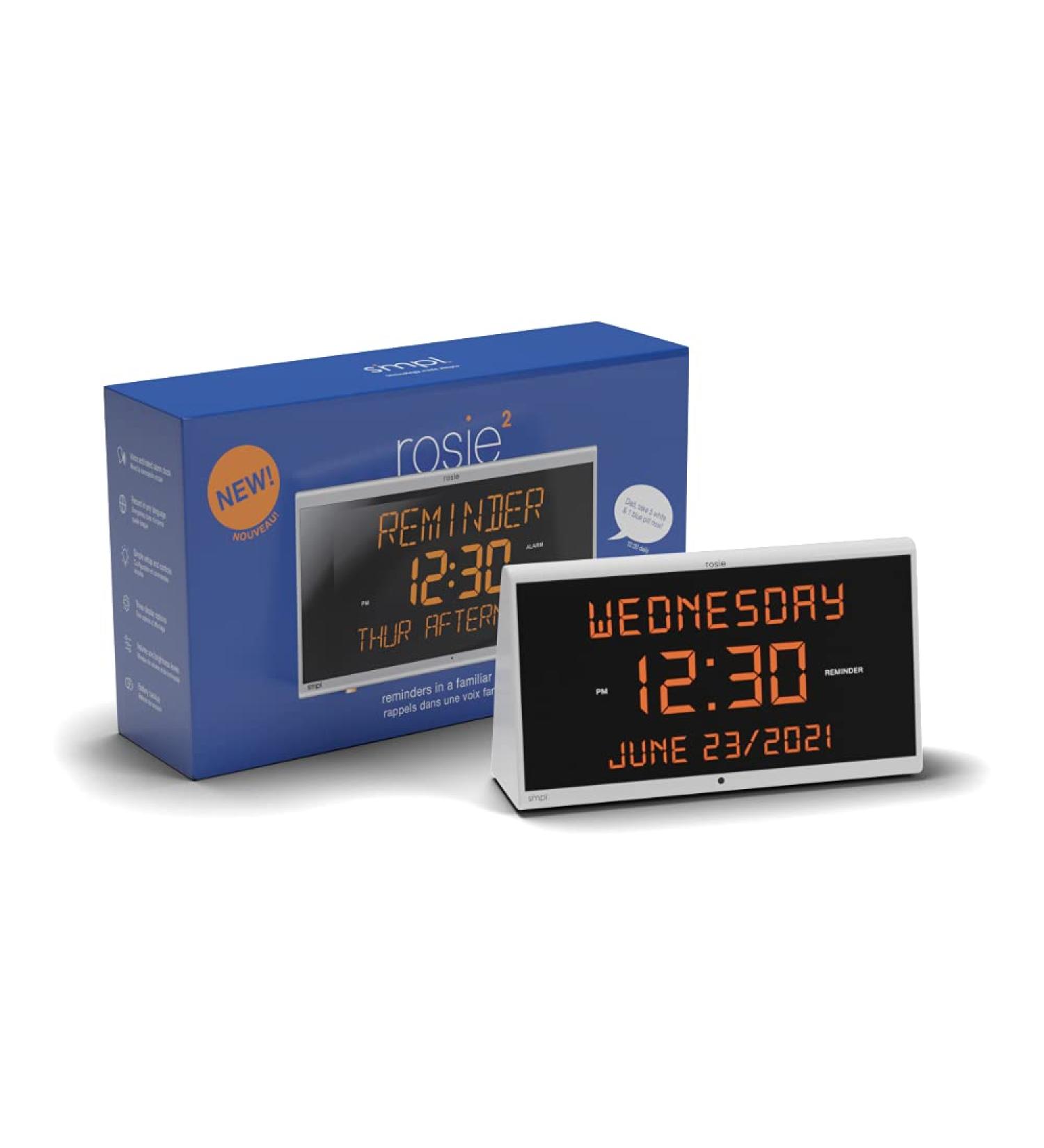 Reminder Rosie Talking Clock  Personalized Reminders  25 Messages  Voice Activated  Digital Clock  Audible from 100ft  Perfect for Tasks & Reminders  Seniors Favorite Clock  Easy to Use (Rosie 2) - Buy Online on GoSupps.com