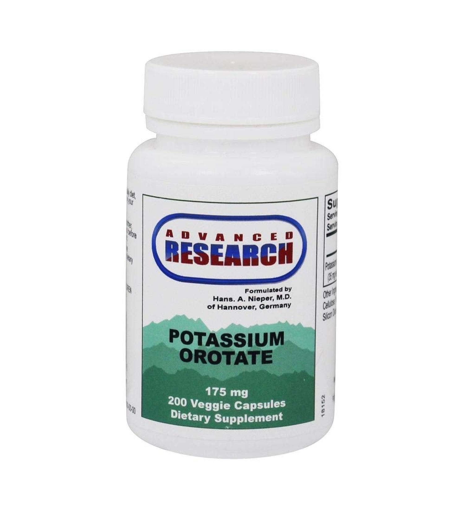Potassium Orotate 175mg | 200 Veg Capsules - Essential Mineral Supplement - Buy Online on GoSupps.com
