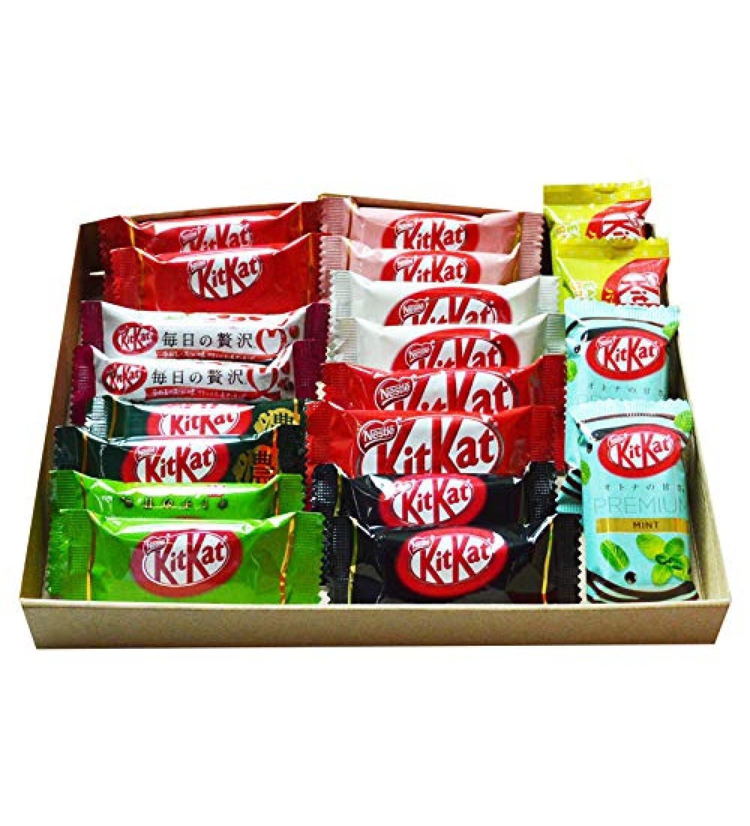 Japanese Dagashi Kit Kat Chocolate Box - 20 Pieces w/ AKIBA KING Sticker - Buy Online on GoSupps.com