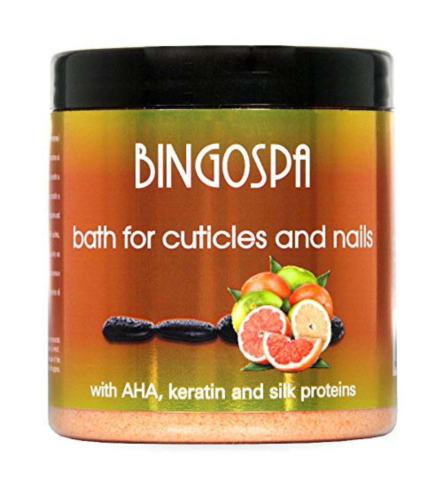 BINGOSPA bath for cuticles and nails with AHA keratin and silk proteins for manicure 300 g