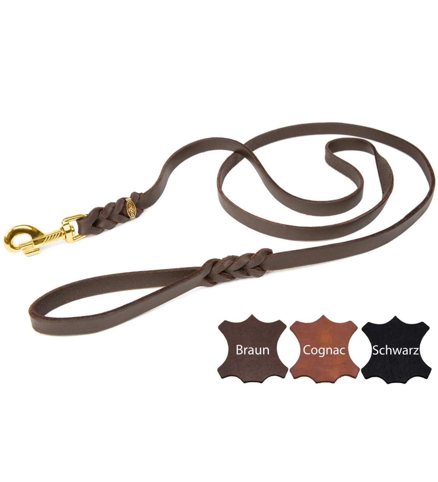 CopcoPet Fat Leather Leash with Brass Snap Hook - Durable Brown 2.5m x 15mm | International Shipping - Buy Online on GoSupps.com
