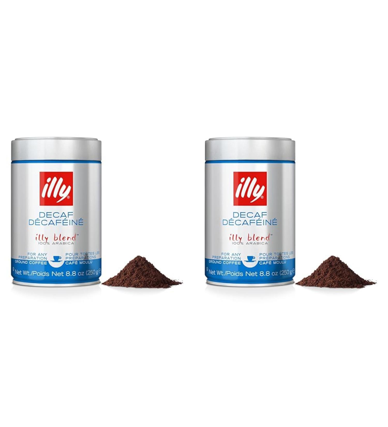 illy Coffee Decaffeinated Ground Coffee Medium Roast 100% Arabica Coffee 250g (Pack of 2) - Buy Online on GoSupps.com