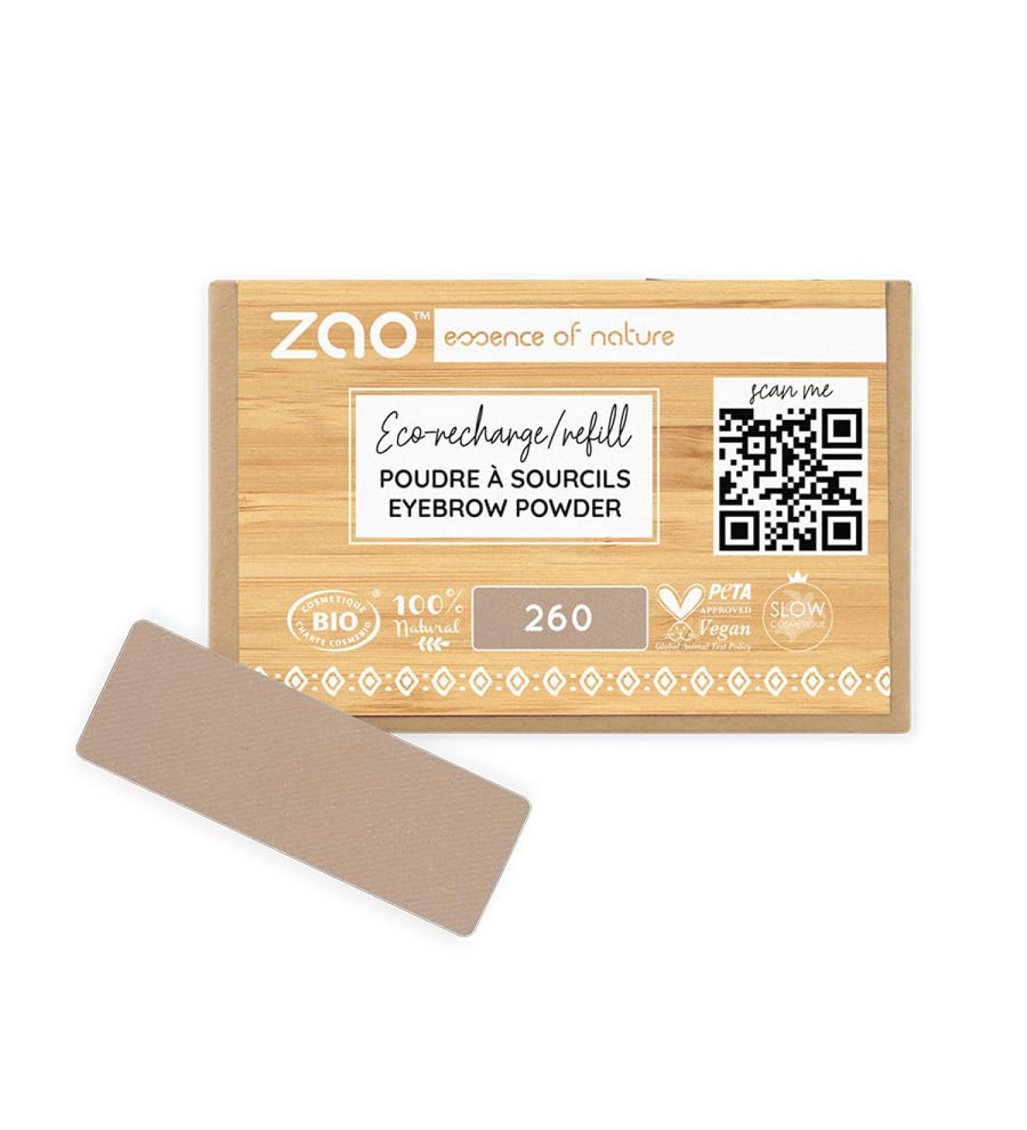 ZAO essence of nature Zao Refill Rectangle Eyebrow Powder 260 Blonde