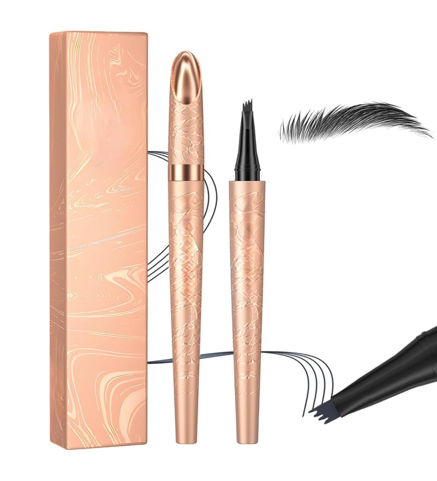 Generisch Waterproof 3D Microblading Eyebrow Pencil with 4 Forked Tips Dark Brown Effortless Natural Eyebrow Pencil