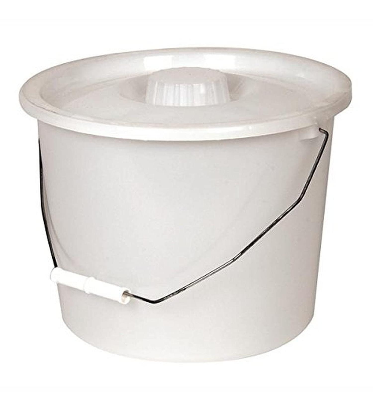 PCP Commode Bucket with Lid and Handle - White 2.5 Gallon Capacity - Buy Online on GoSupps.com