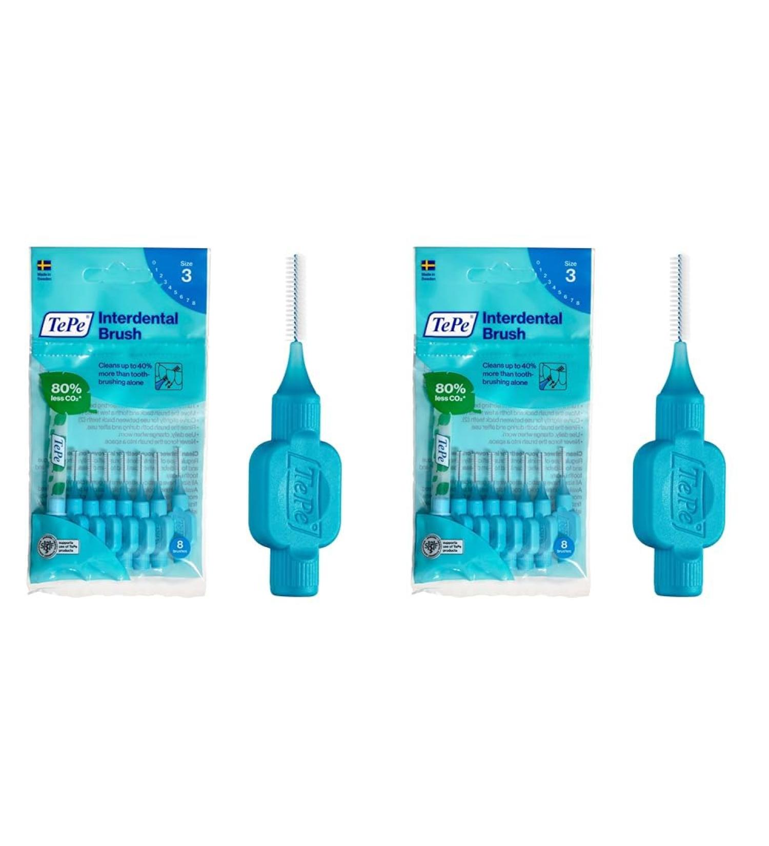 TEPE Interdental Brush Original Blue (ISO Size 3 0.6mm) - 16 Pack for Effective Interdental Cleaning | International Shipping Available - Buy Online on GoSupps.com