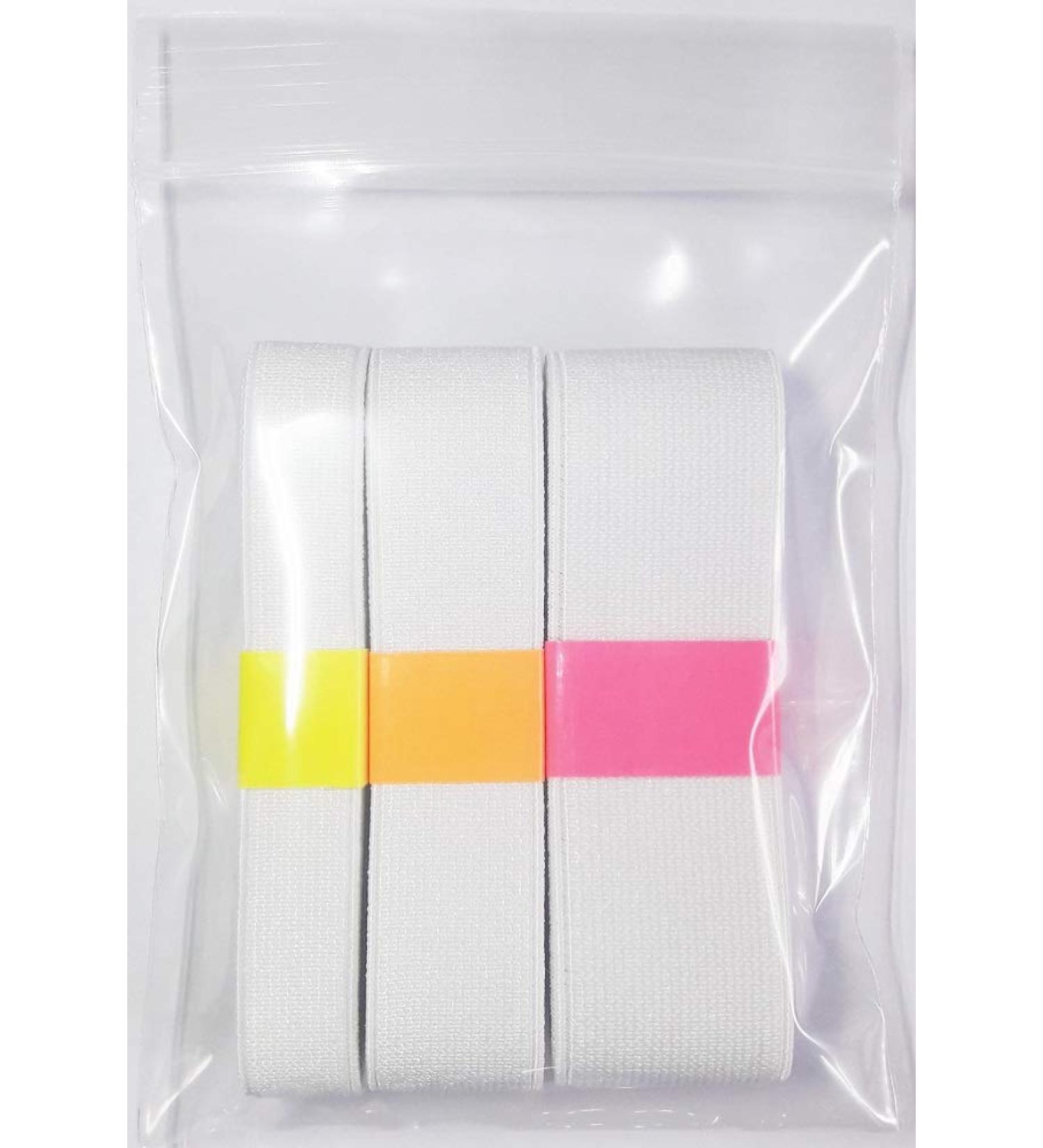 3 Yards White Flat Elastic Band Assorted Sizes - Sewing Clothing Accessories Nylon Webbing for Garment, Trousers, Costumes, DIY Crafts - Buy Online on GoSupps.com