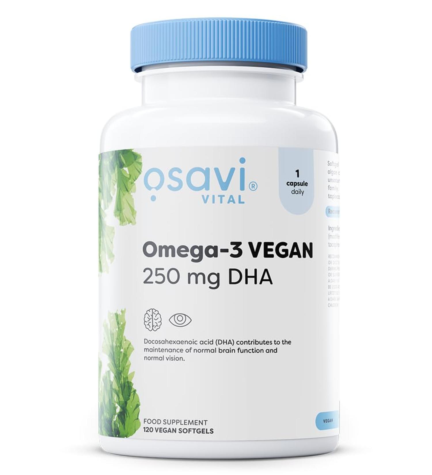 Osavi Omega3 Vegan 250mg DHA 120 vegan softgels - Buy Online on GoSupps.com