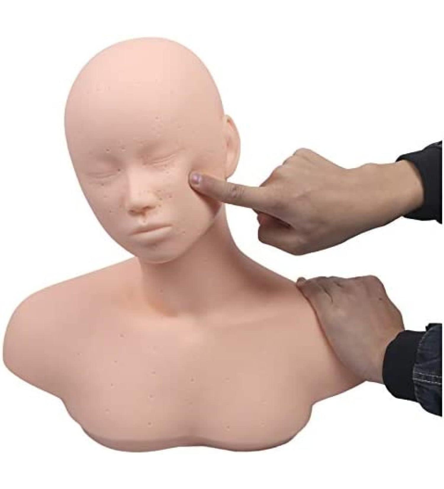 Mannequin Head - Manikin Head - with Shoulders External Carving Acupuncture Points for Acupuncture Point Beauty Practice Model for Beginners Constructive23 - Buy Online on GoSupps.com