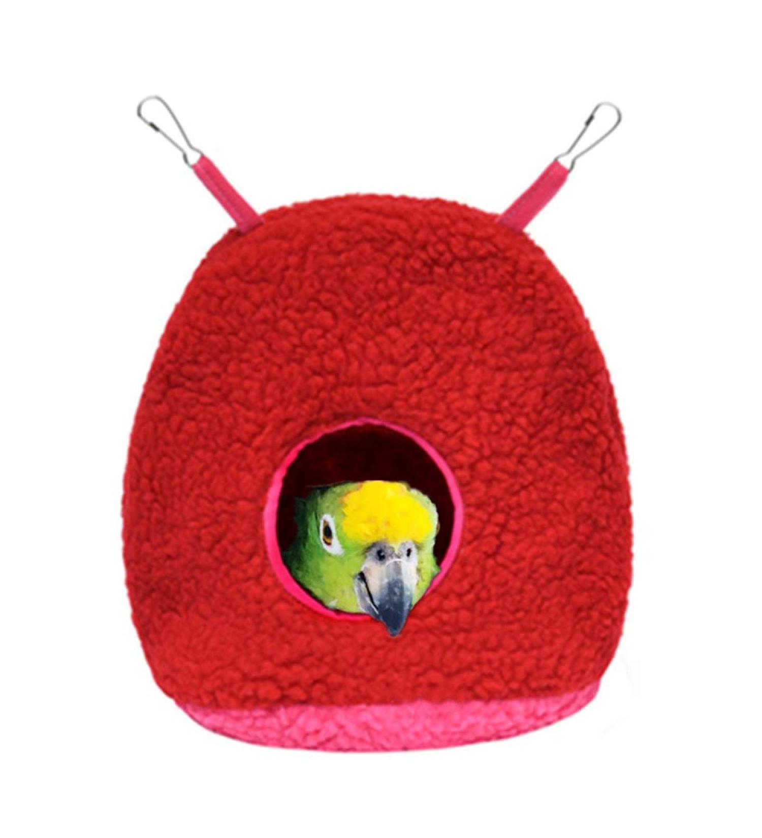 NA 1Pcs Plush Parrots Hanging Nest Bird Nest Bed Plush Bird Hut Berber Fleece Hammock Swing Bed Cave Warm Soft Plush Hammock Hanging Cage Tent for Pet Bird M - Buy Online on GoSupps.com