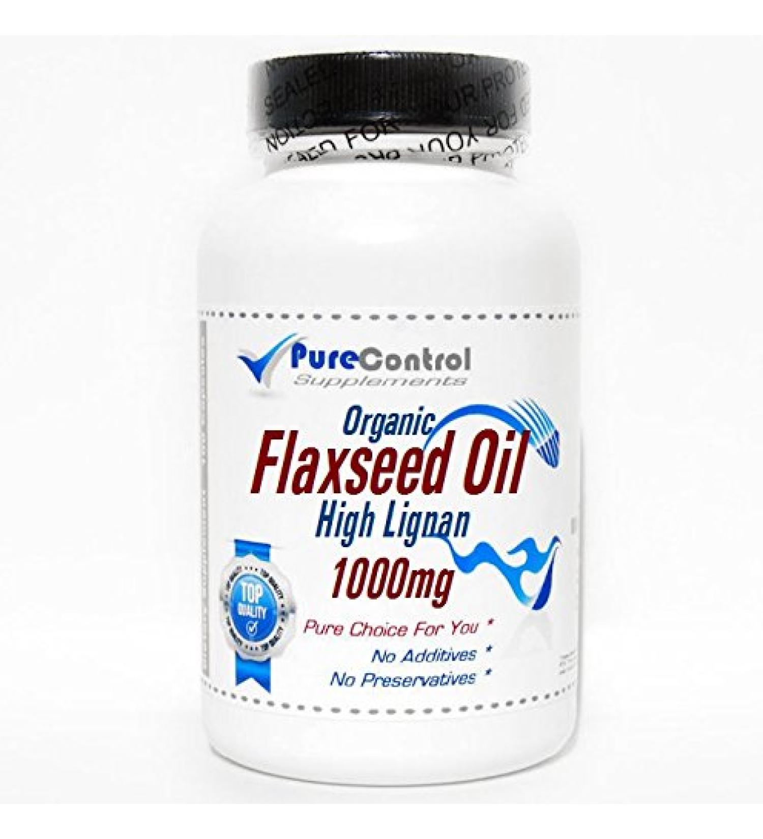 Organic Flaxseed Oil High Lignan 1000mg // 100 Capsules // Pure // by PureControl Supplements