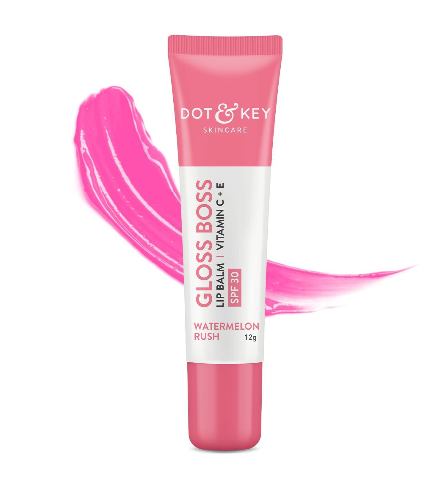 Watermelon Lip Balm 12gm | Intense Moisturizer Tinted Pink Lips SPF 30 Sun Protection Vitamin C+E for Women - Hydrate & Glow - Buy Online on GoSupps.com
