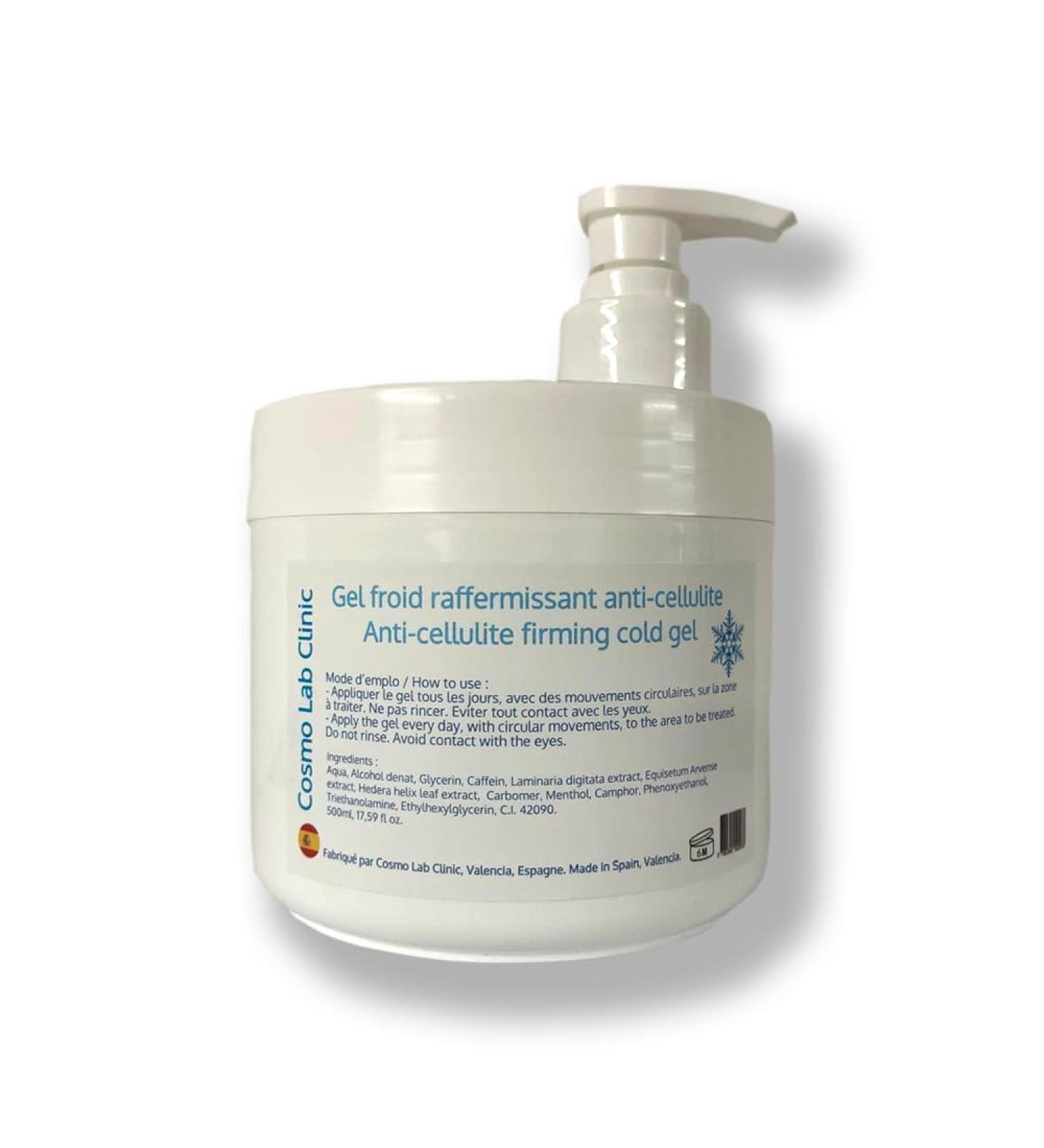 COSMO LAB CLINIC Body gel firming against cellulite Cold effect with caffeine camphor and menthol All skin types 500 ml Spanish manufacture