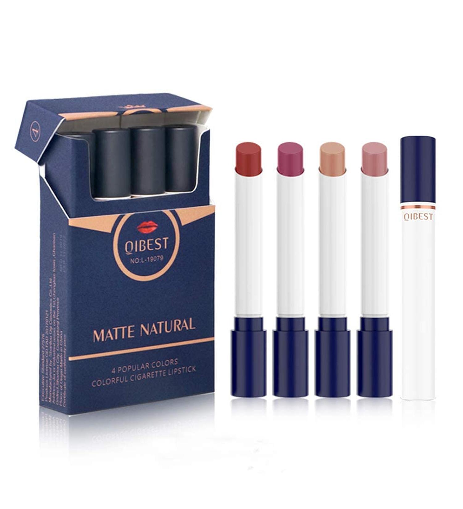 Creamy Cigarretes Matte Lipstick Set 4 Shades Velvet Makeup Cosmetic Moisturizing Smoothing Lipstick - Buy Online on GoSupps.com