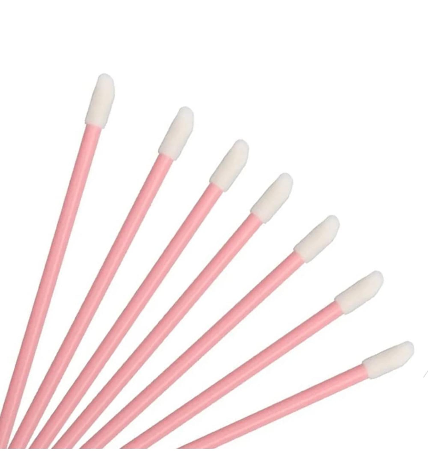 Linny Lashes 50 Pieces Eyelash Cleansing Sticks - Eyelash Sticks Lip Brush Lip Applicator Lip Applicator Makeup Sticks - Sticks Set for Eyelash Extension (Pink)