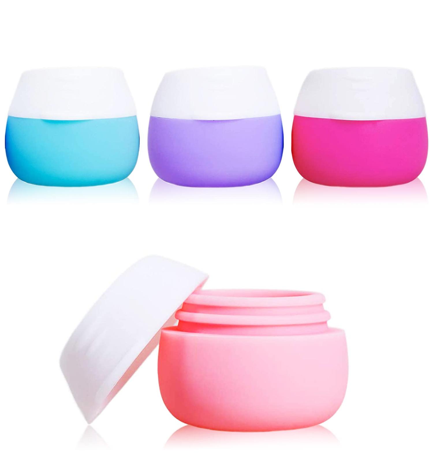 Gemice Silicone Cream Jars - TSA Approved Travel Containers for Toiletries - Leak-proof & Travel Size - Cosmetic Makeup & Hand Cream - 4 Pack (Pink) - Buy Online on GoSupps.com