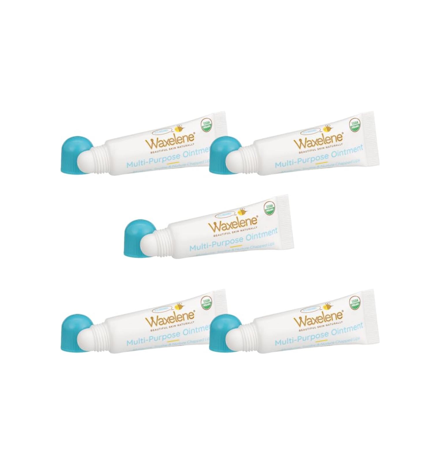 Waxelene Original Organic Multipurpose Ointment - Pack of 5 | Best Lip Balm for Eczema Chapped Skin & Dryness - Ideal Moisturizer for Lips Face & Body - Buy Online on GoSupps.com