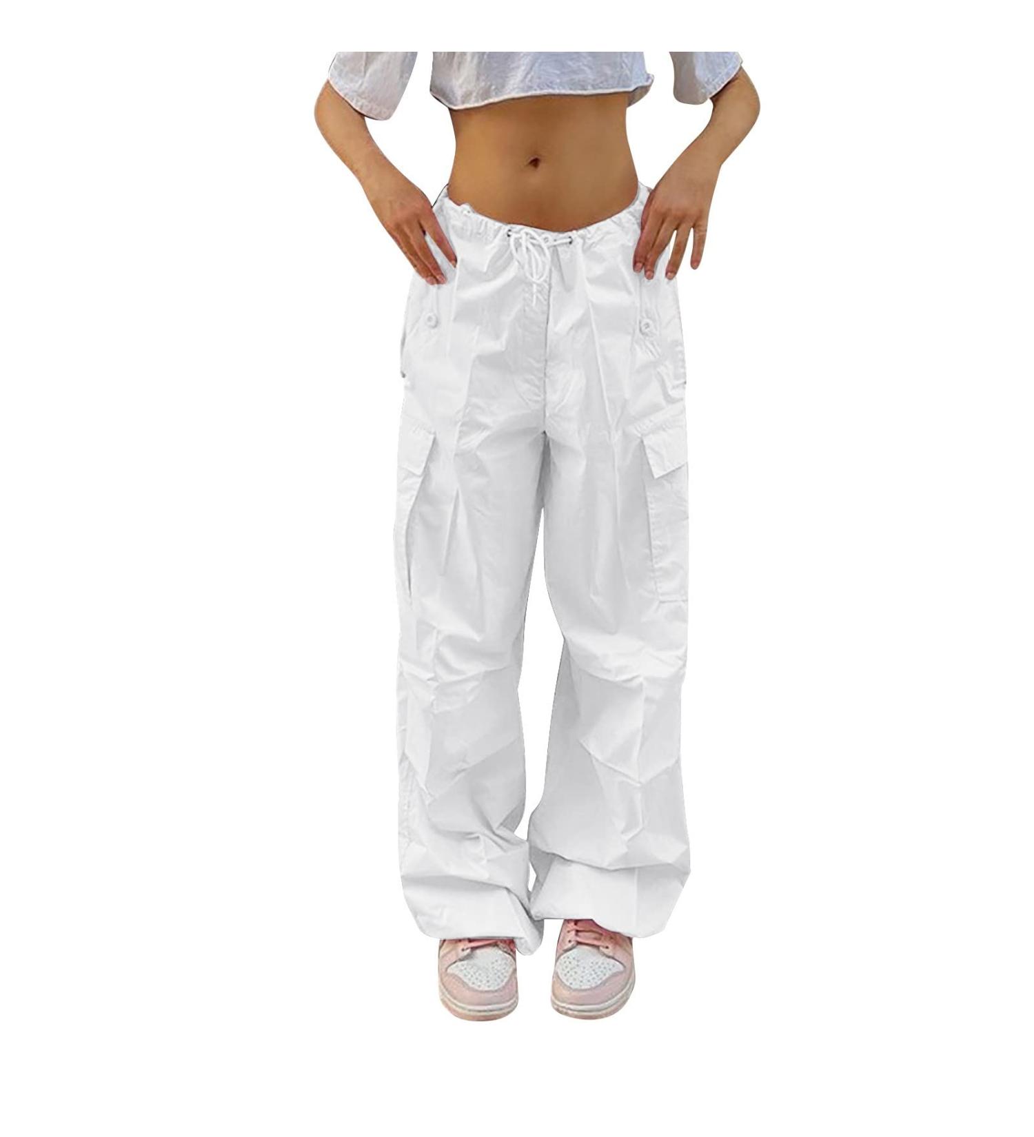 Shop Y2K Women s Parachute Cargo Pants | Vintage 90s E-Girl Streetwear Track Pants - Baggy & Stylish - Buy Online on GoSupps.com