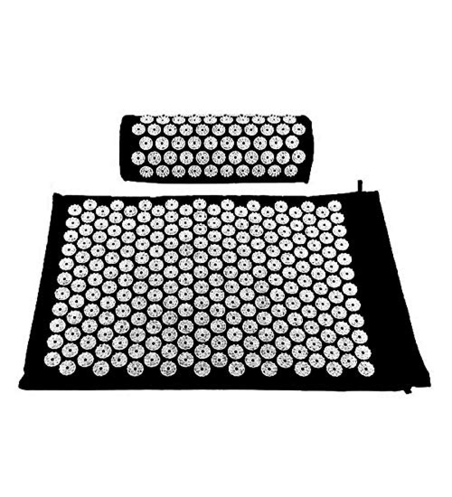 OutdoorSporta Sports Sponge Mat Cushion Set Chronic Back Neck Trigger Point Massage Cushion Yoga Pad (Black)