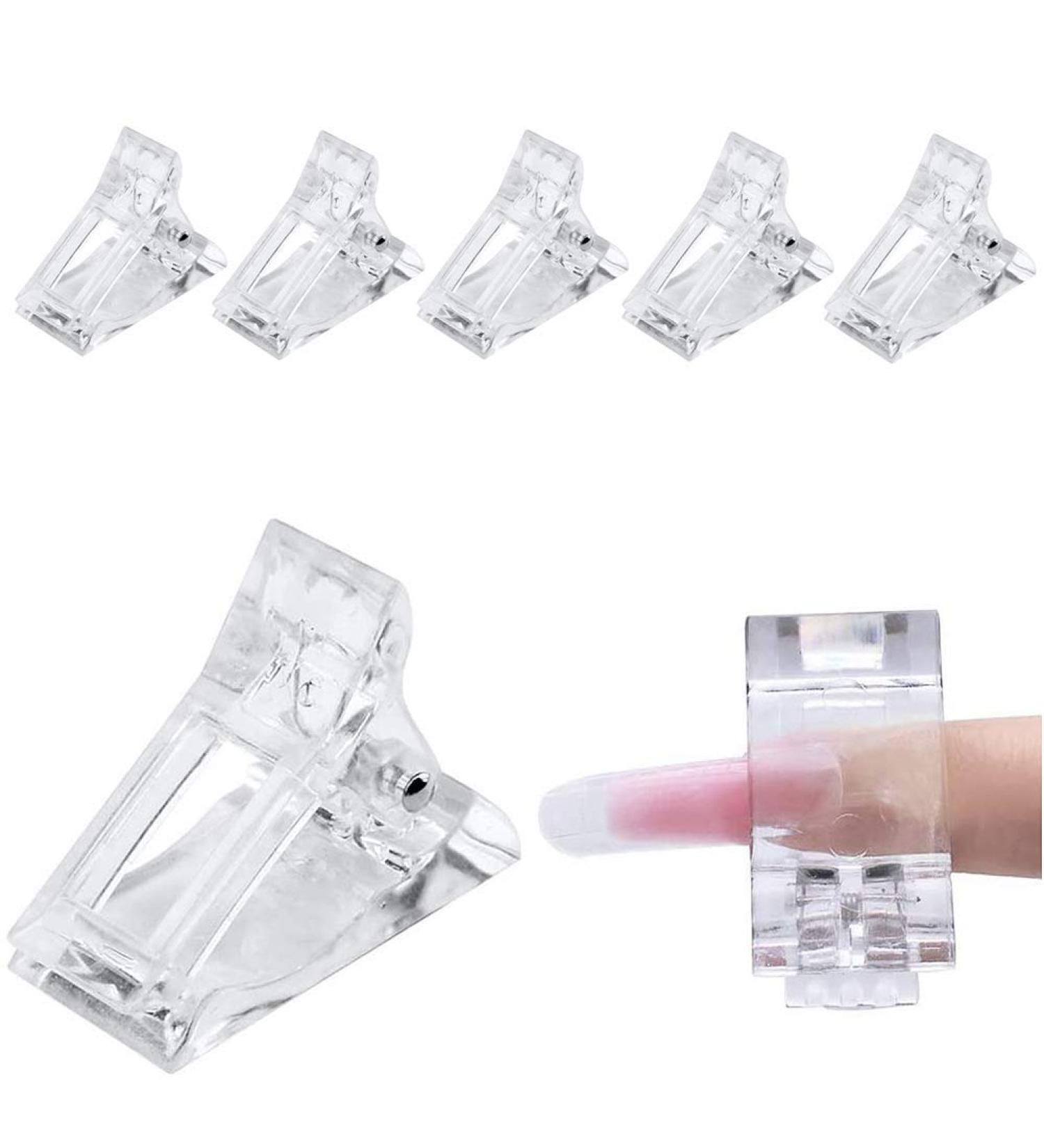 JAWSEU Nail Tips Clip Set - 5 Transparent Plastic Clips for Nail Extension & Art DIY - Ideal for Poly Building & Manicure Tool - Buy Online on GoSupps.com