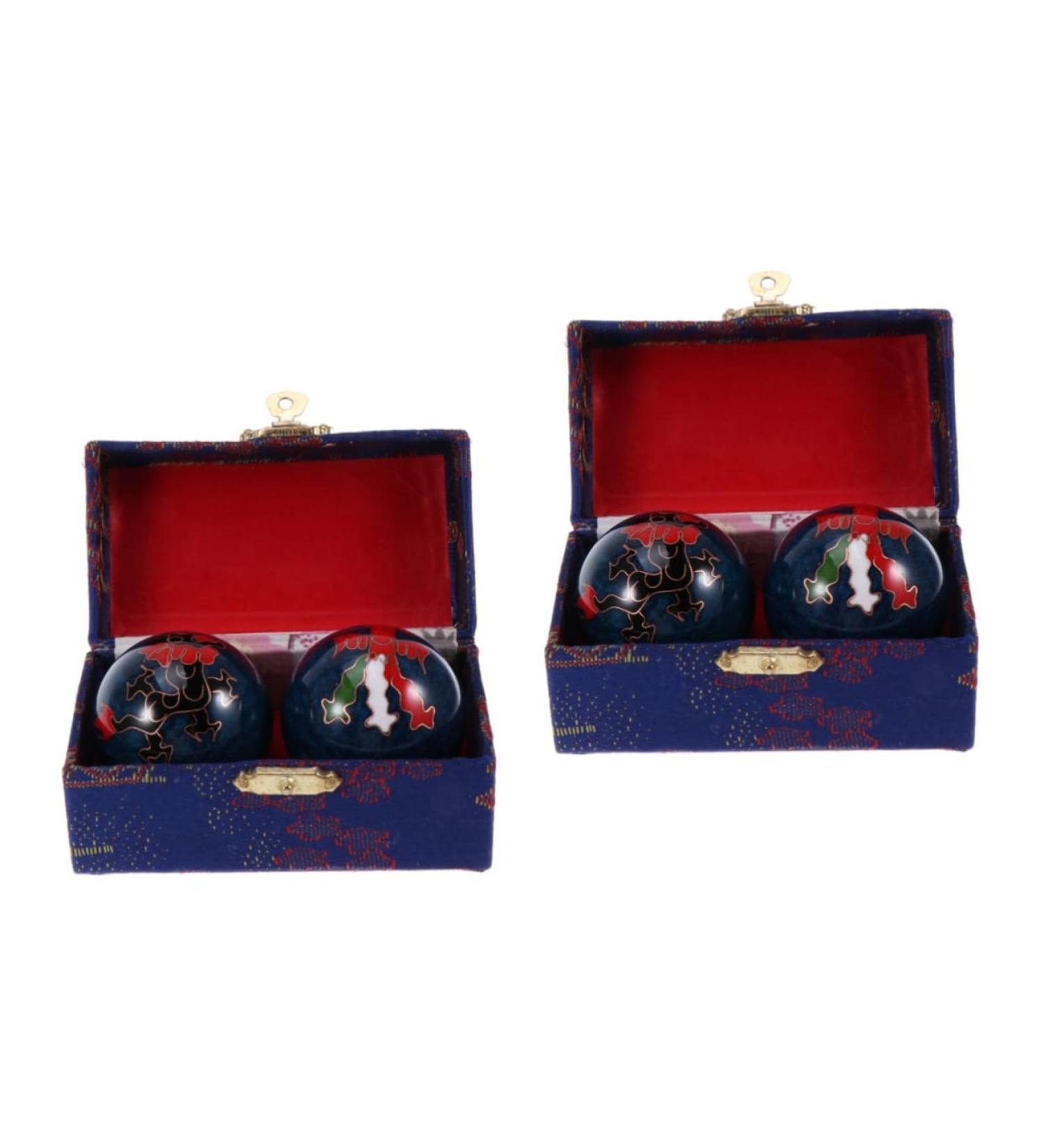 Frcolor 2-Pack Fitness Handballs & Baoding Balls for Stress Relief | Chinese Health Massage Balls | Ice Hockey Massage Balls - Buy Online on GoSupps.com