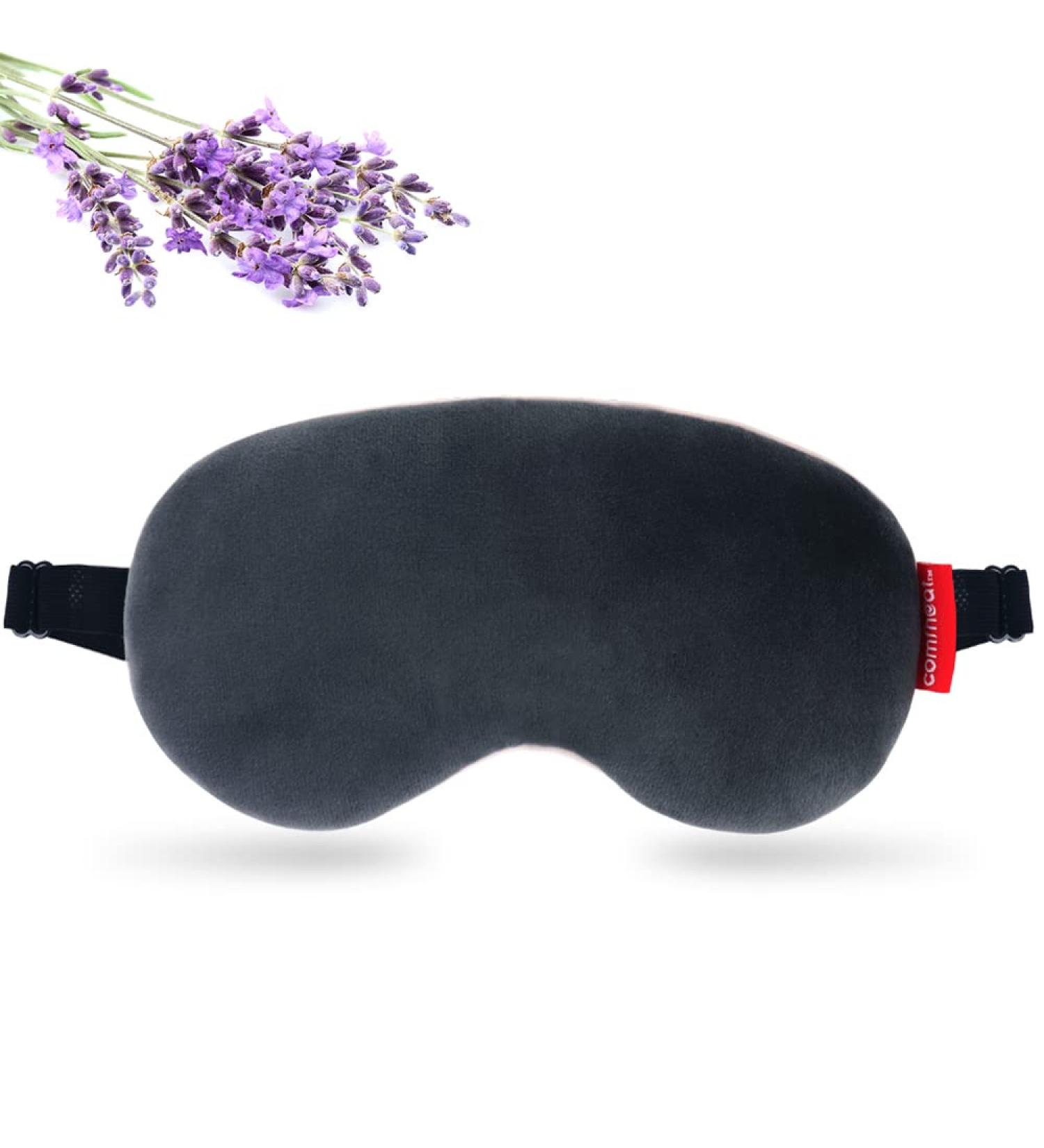 Comfheat Weighted Lavender Eye Mask for Men and Women | Microwavable Moist Heat | Adjustable Strap | Soft Cotton Cover for Sleeping, Dark Circles, Sinus Pain - Buy Online on GoSupps.com