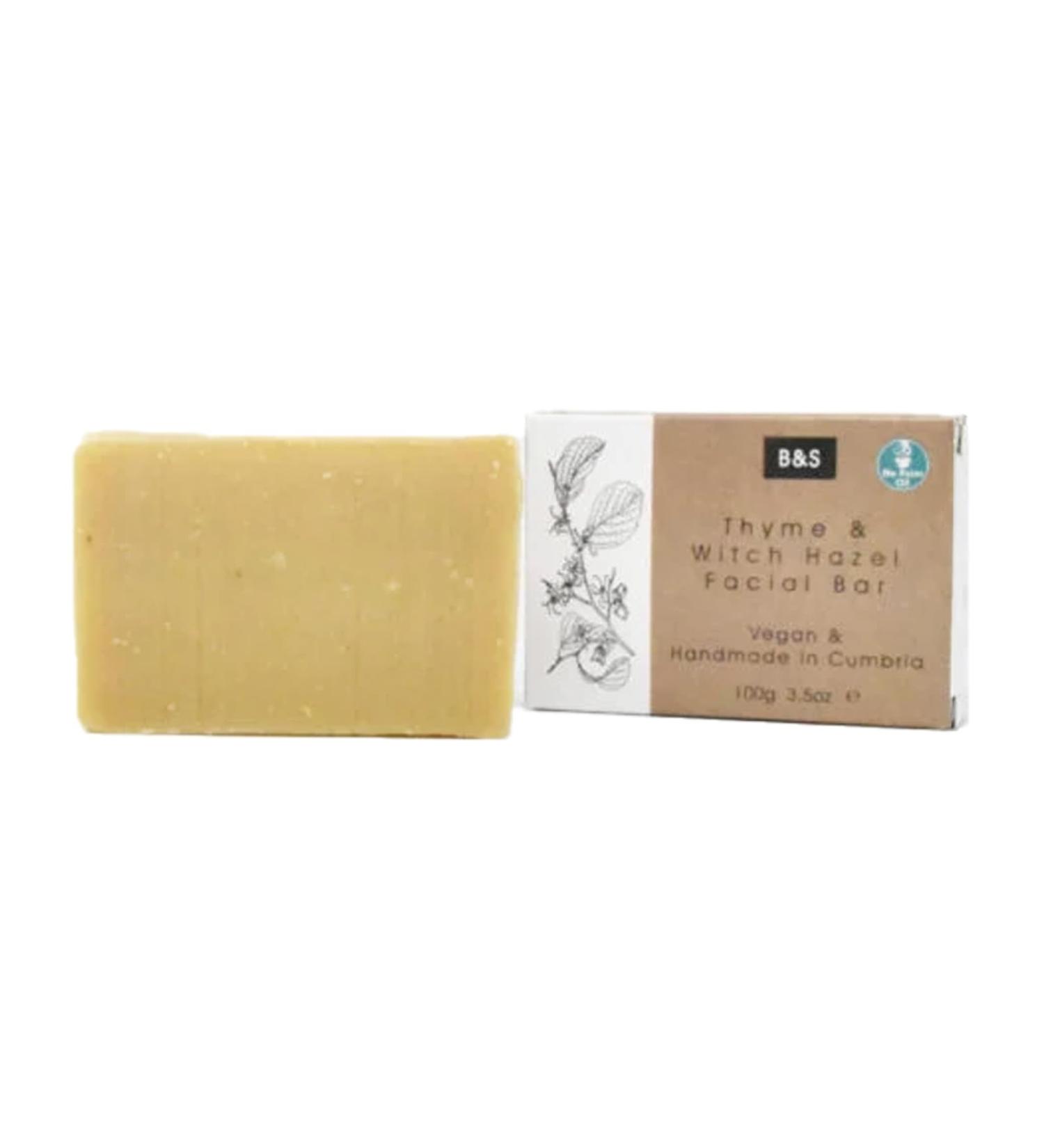 Set of 2 - Thyme & Witch Hazel Bain & Savon Natural Facial Soap Bar 100g 100% Naural Hand Crafted Vegan Plastic Free