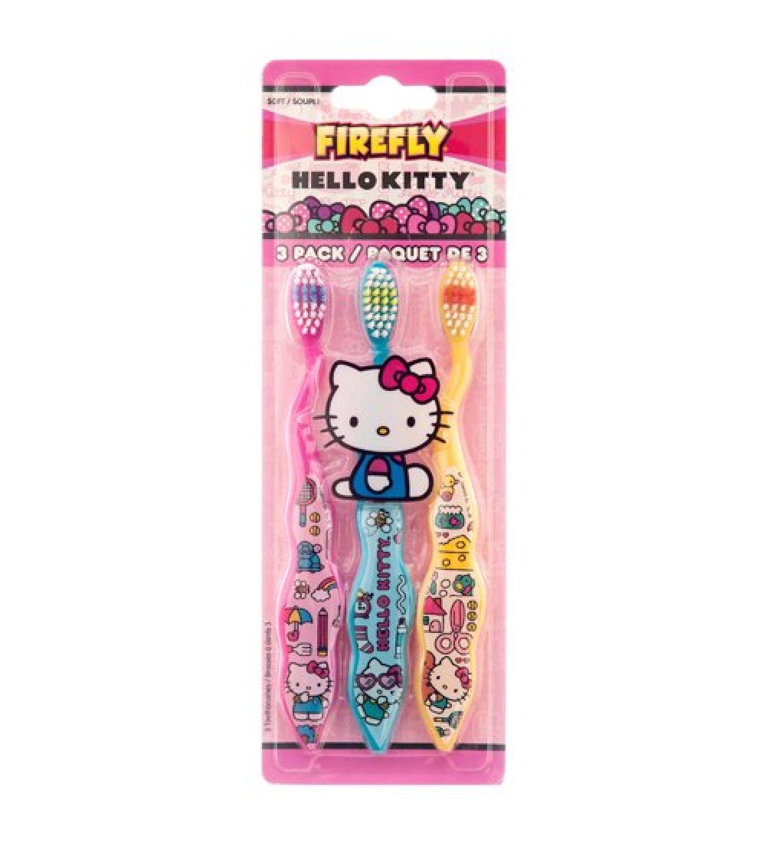 Toothbrushes (3 ct, Hello Kitty: Pink, Blue Yellow)