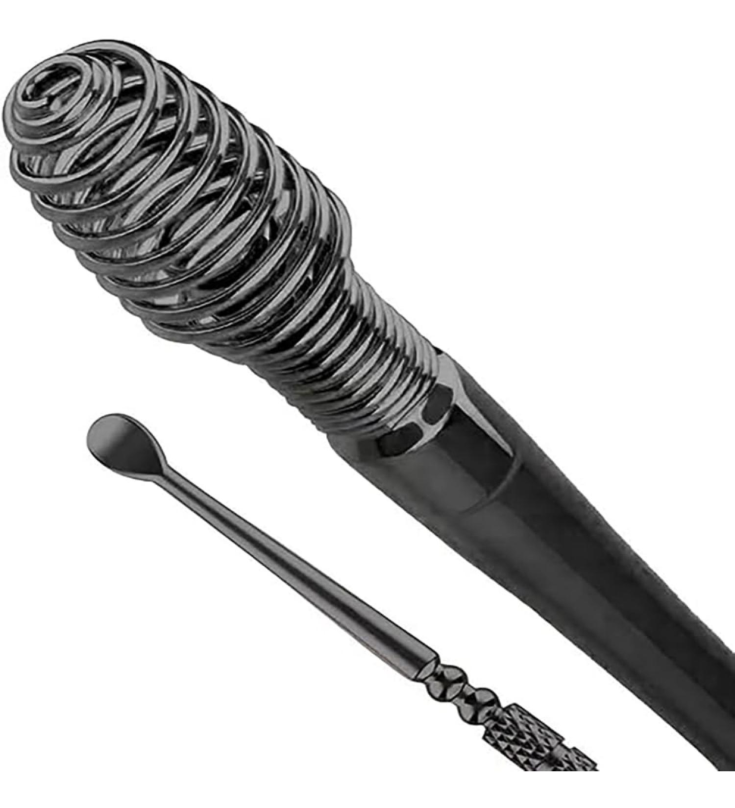 Spiral Ear Wax Cleaner and Removal Tool - Double Ended Metal Spiral Ear Cleaner in Black - Buy Online on GoSupps.com