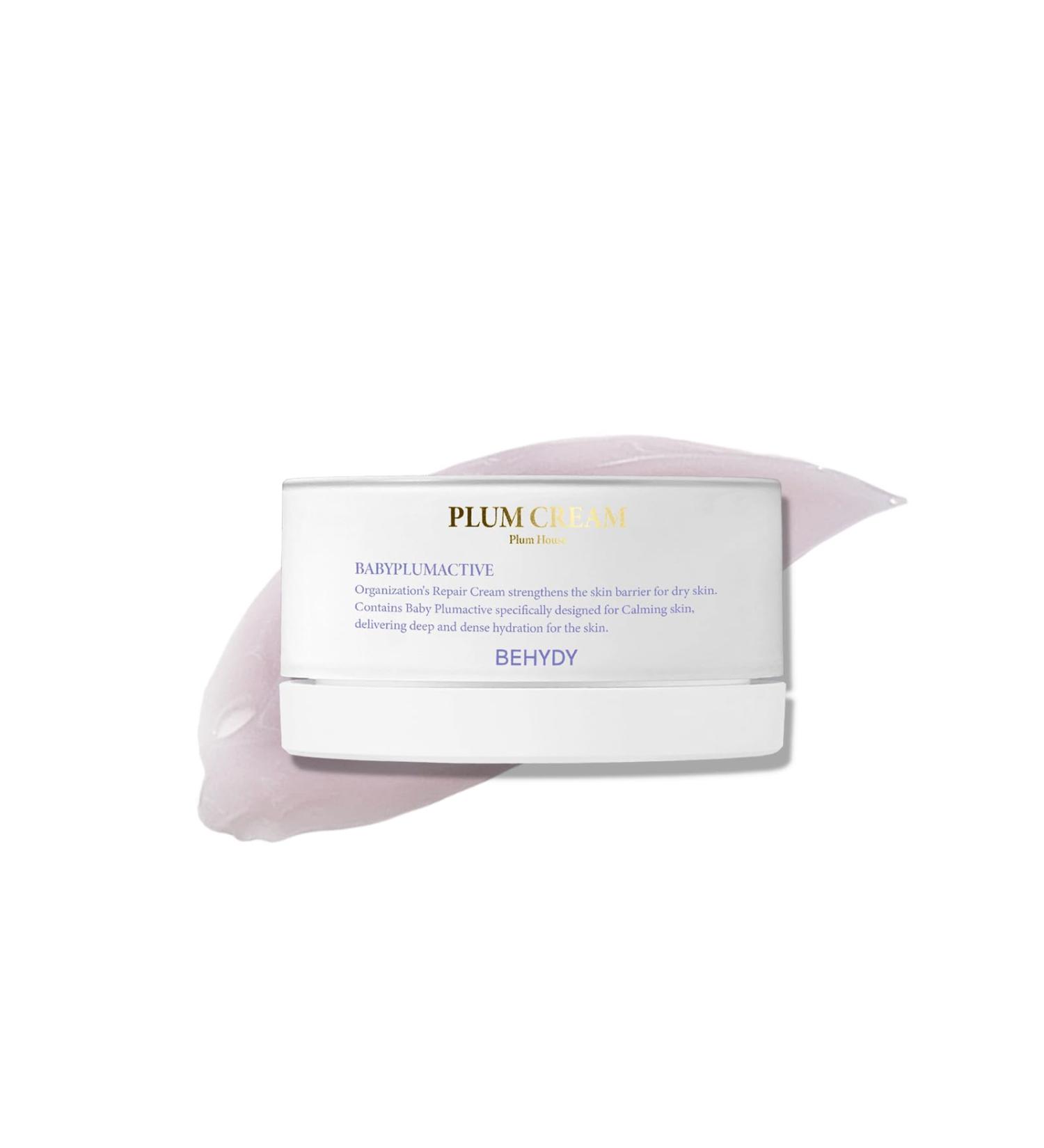 BEHYDY Plum Cream 133% Barrier Repair Moisturizer | BabyPlumactive 61% TaeonggyeolBiome Microbiome Niacinamide Ectoine Ceramides (50g / 1.69 fl.oz)