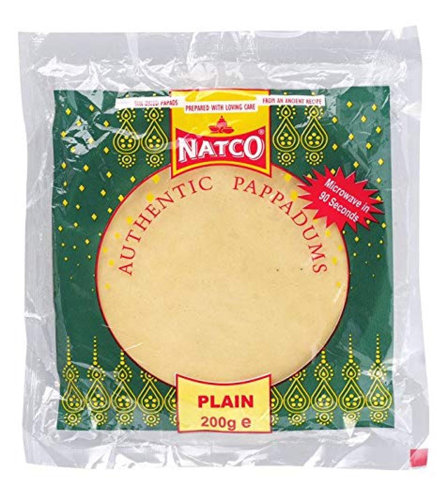 Natco Plain Pappadums - 200 g - Lot de 3
