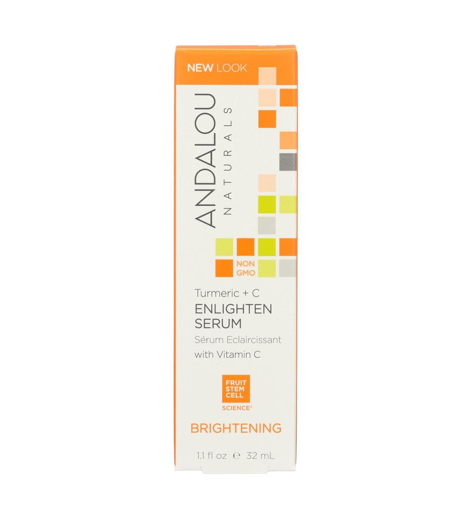 Andalou Naturals Enlighten Serum Turmeric + C Brightening - 1.1 oz