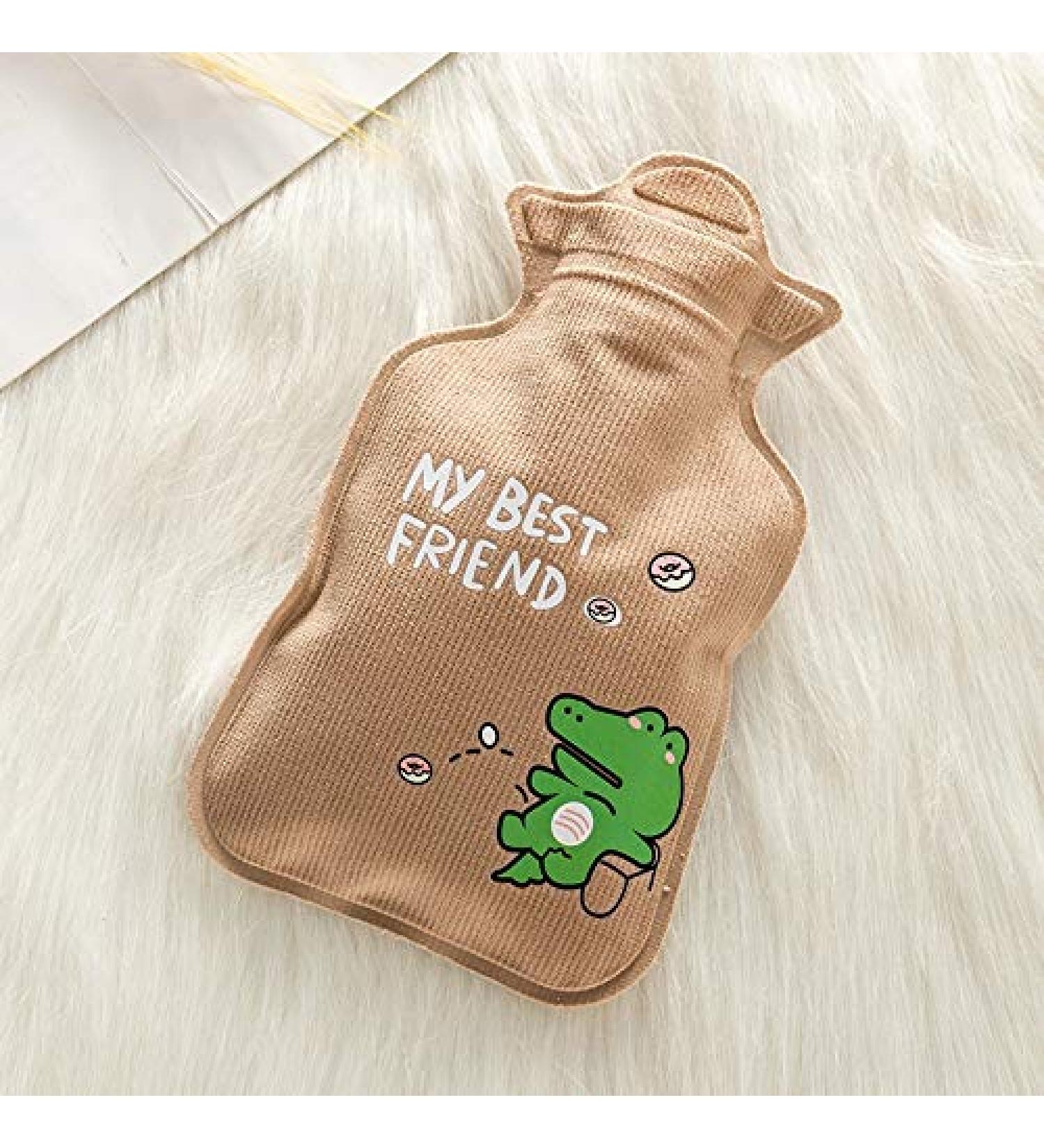Maies Durable Hot Water Bottle - Cozy PVC Heat Therapy with Knitted Cover for Stress Relief - Buy Online on GoSupps.com