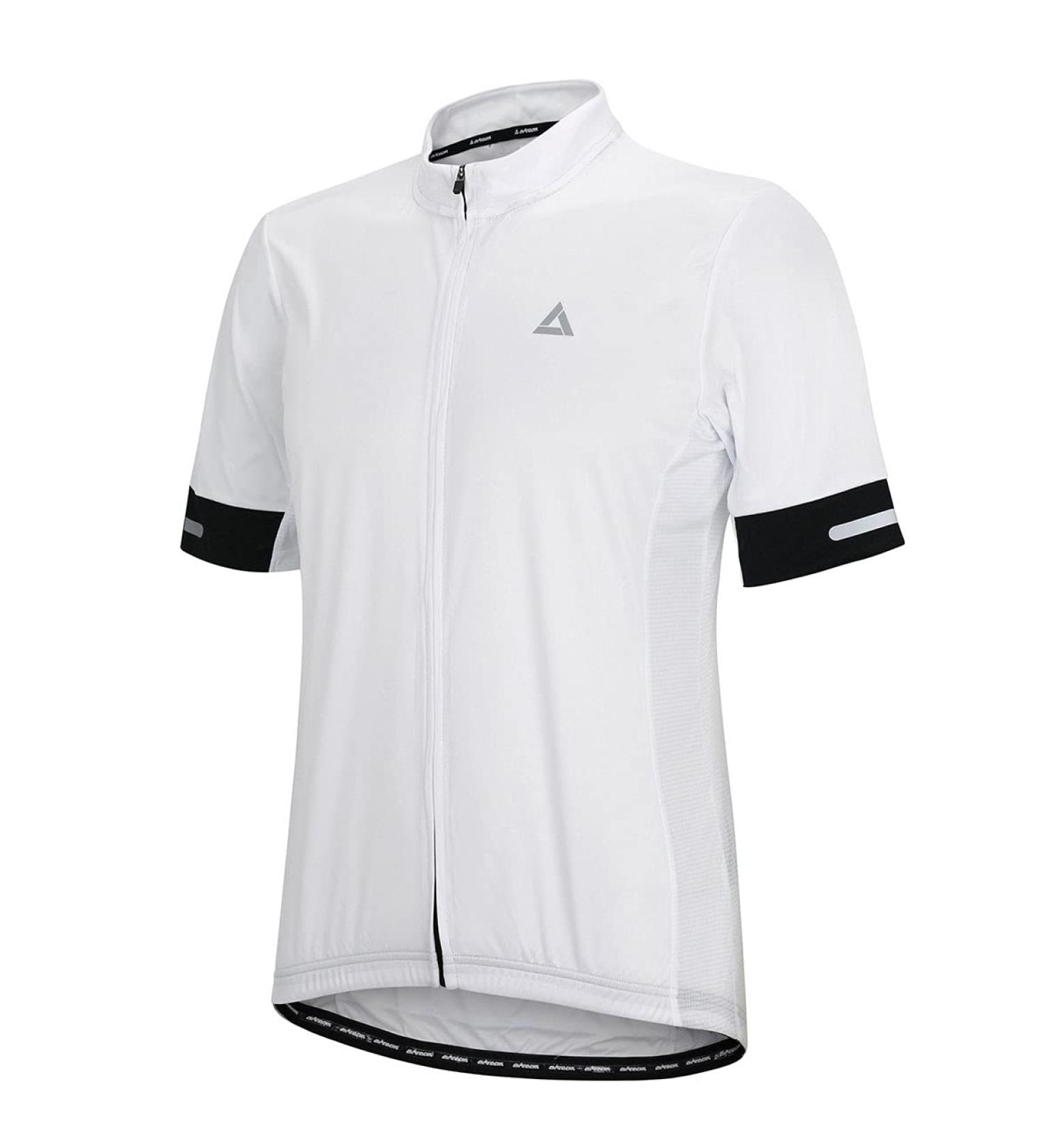 Airtracks men's functional bicycle jersey short -arm per team line II - bike jersey - jersey - bicycle shirt short -sleeved - bike shirt - bike shirt MTB with bags - breathable - UV protection - quick -drying 3xl white