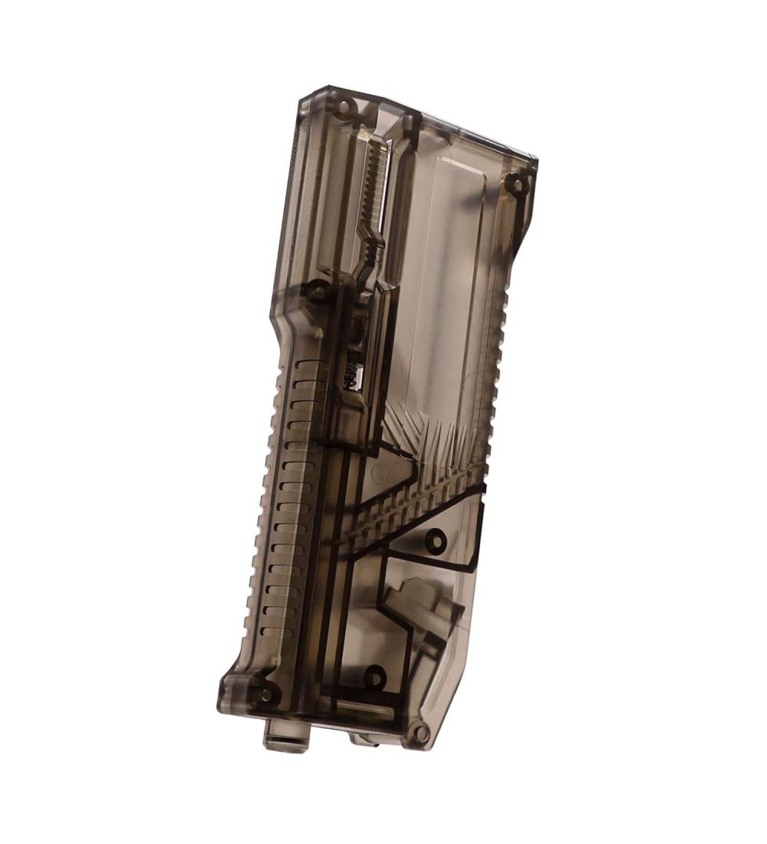 Lancer Tactical x Laylax Satellite Ambidextrous Swiveling Arm High Capacity Airsoft Speedloader - Smoked Color (Japanese Made) | Holds up to 140 BBS for Quick Reloads - Buy Online on GoSupps.com