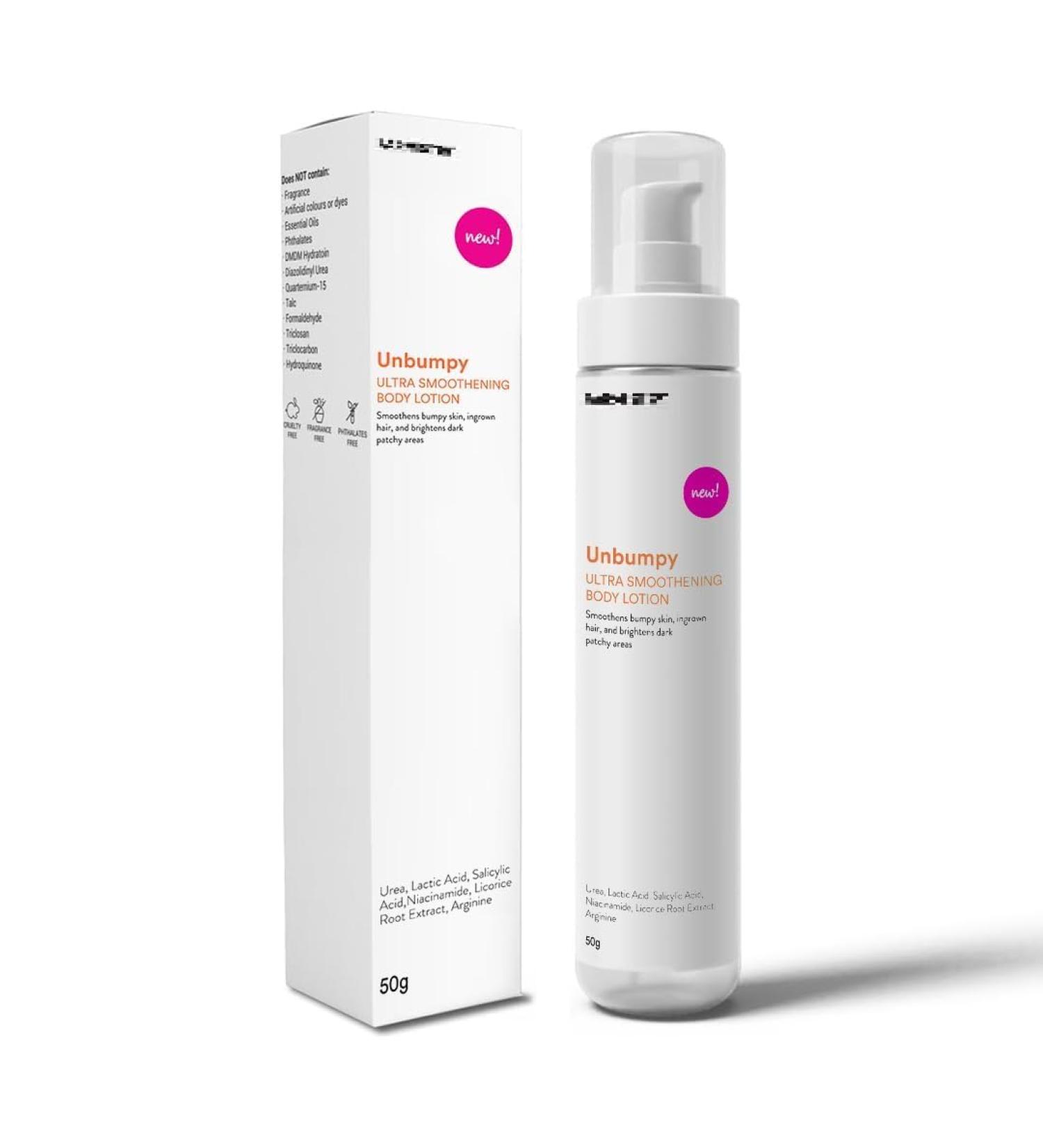 QURA Farmistry Unbumpy Smoothening Body Serum | Exfoliates KP/Bumpy Skin Reduces Ingrown Hair & Body Acne Brightens Dark Patches | 10% Lactic Acid 10% Urea 2% Salicylic Acid | 50gm