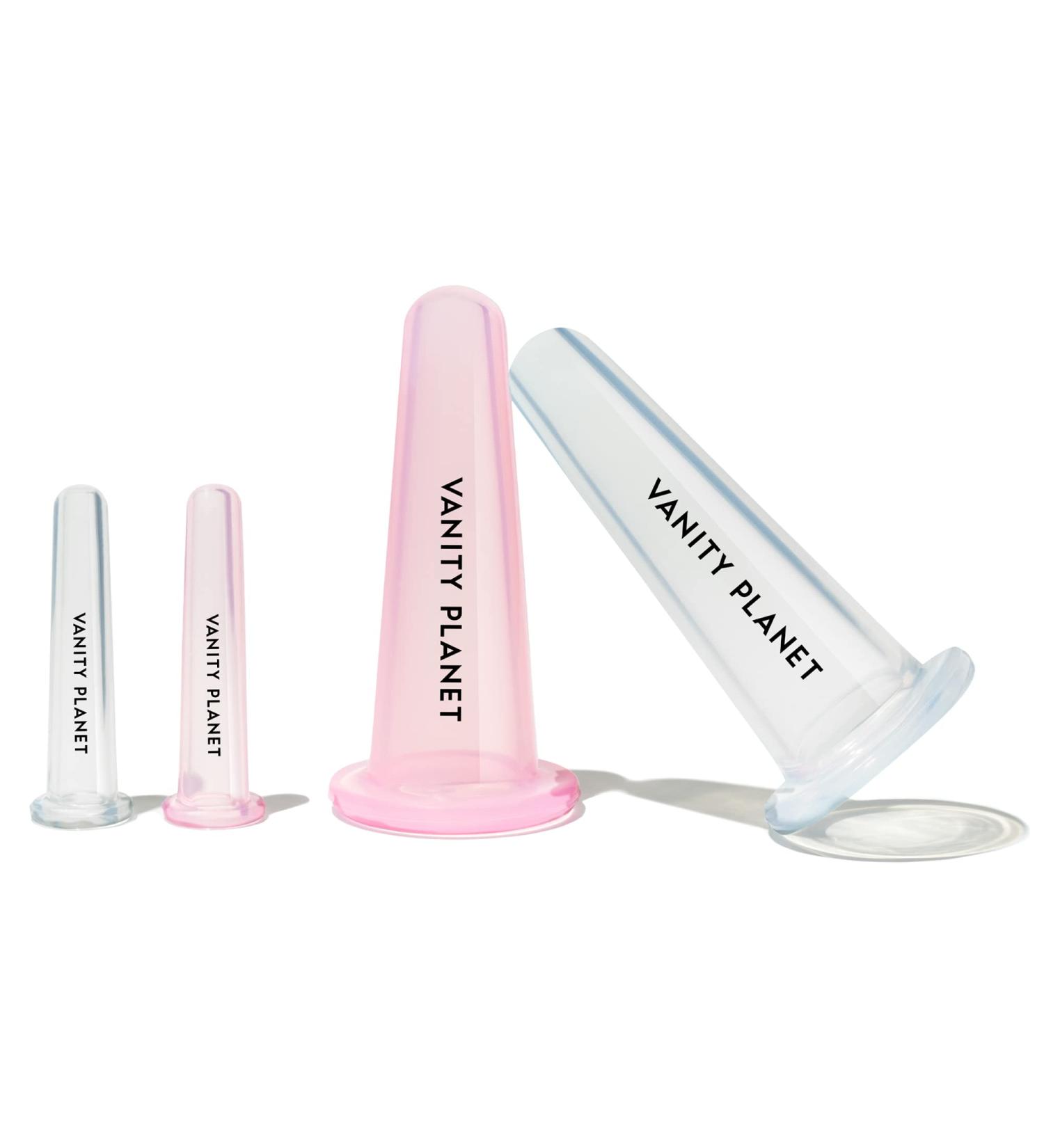 Vanity Planet 4-Piece Silicone Cupping Set for De-Puffing, Toning, and Lifting - Professional Vacuum Therapy for Anti-Cellulite and Facial Massage - Buy Online on GoSupps.com